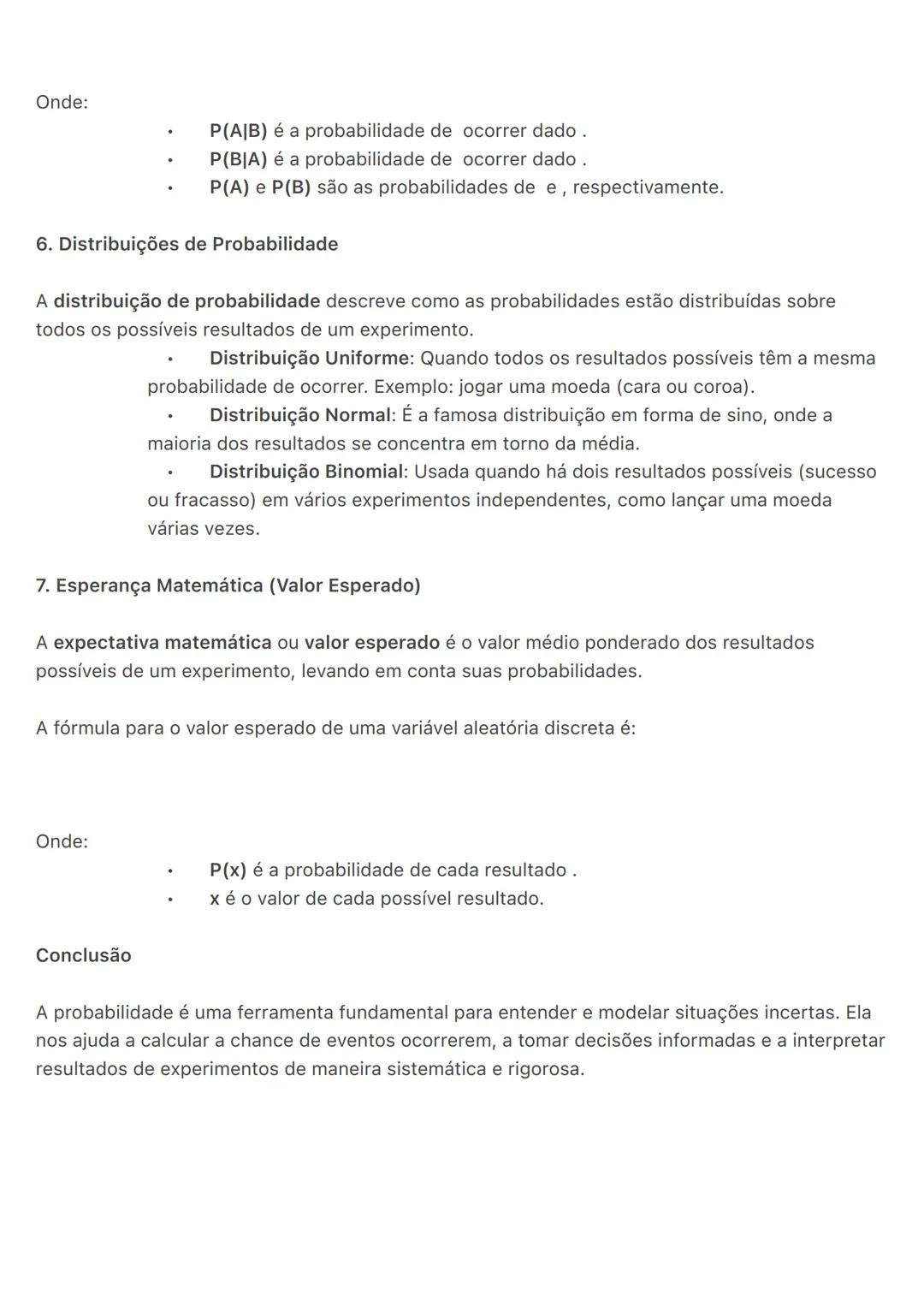 # Probabilidade:
A probabilidade é a área da matemática que estuda as chances de um evento ocorrer. Ela ajuda
a quantificar a incerteza e é