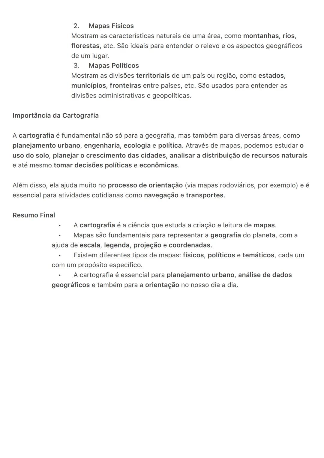 # Cartografia
A cartografia é a ciência responsável pela produção e interpretação de mapas. Ela estuda
como representar o espaço geográfico