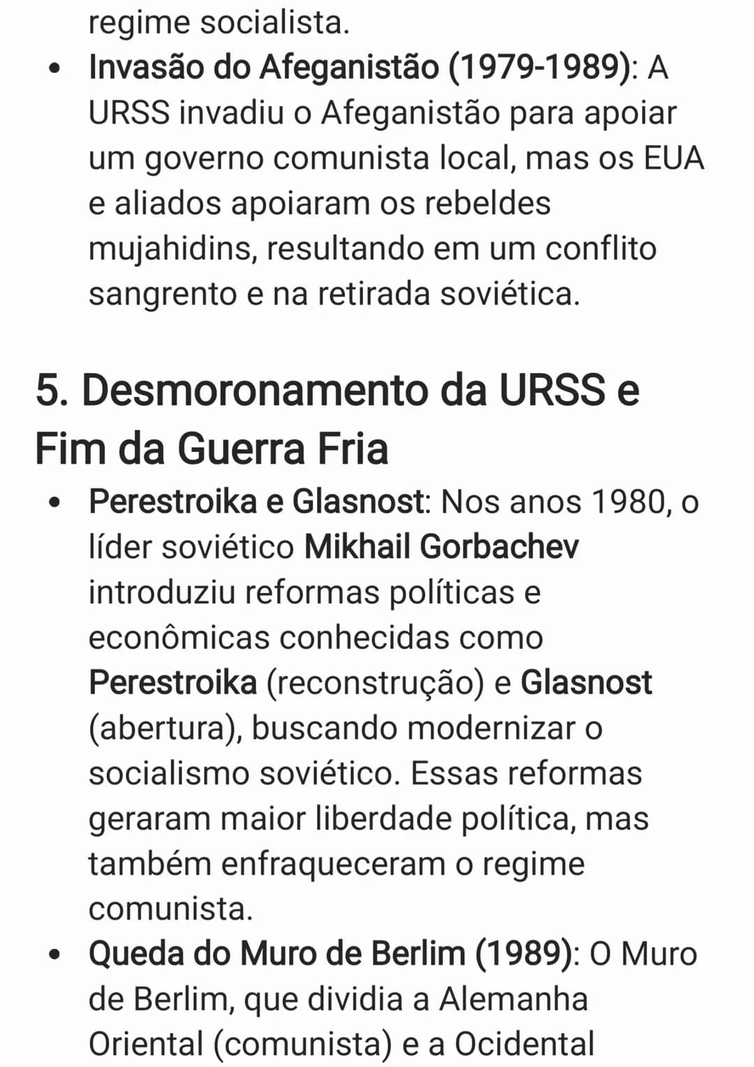 A Guerra Fria foi um período de tensões
geopolíticas que durou aproximadamente de
1947 a 1991, caracterizado pela rivalidade
ideológica, pol