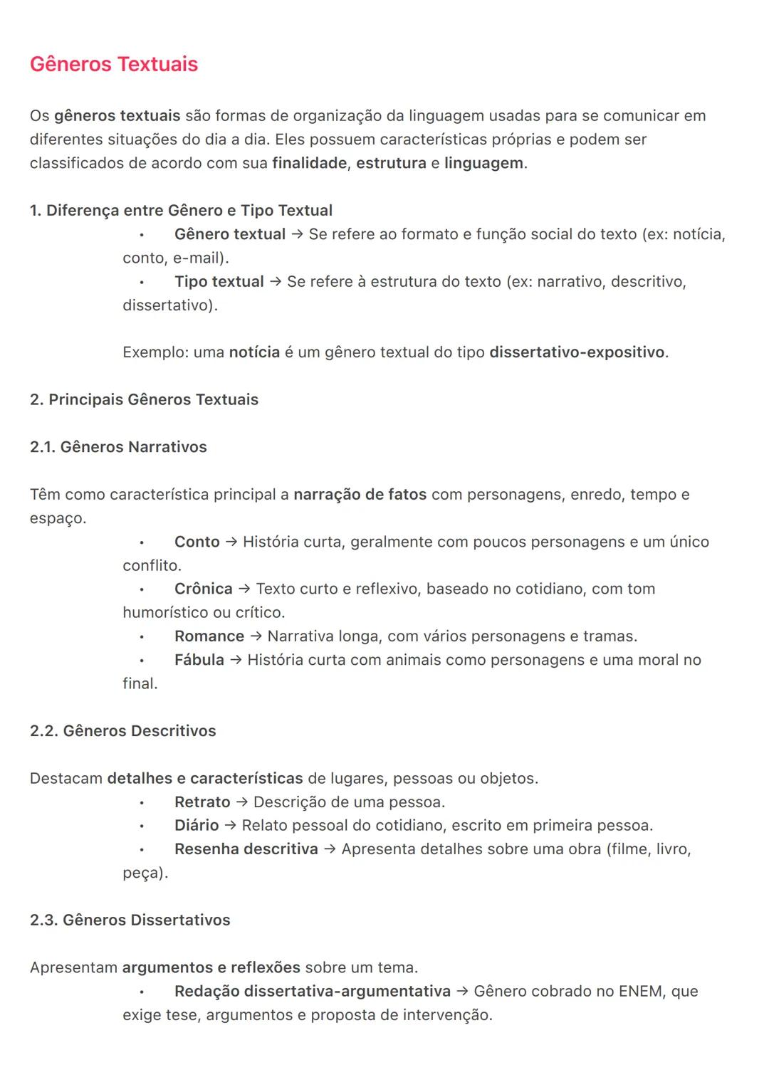 # Gêneros Textuais
Os gêneros textuais são formas de organização da linguagem usadas para se comunicar em
diferentes situações do dia a dia