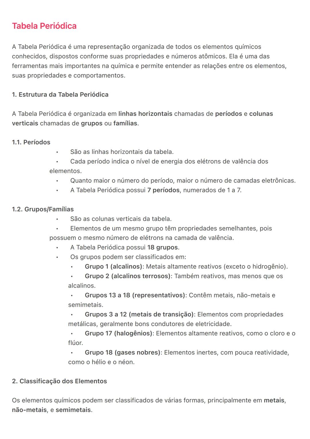 # Tabela Periódica
A Tabela Periódica é uma representação organizada de todos os elementos químicos
conhecidos, dispostos conforme suas pro