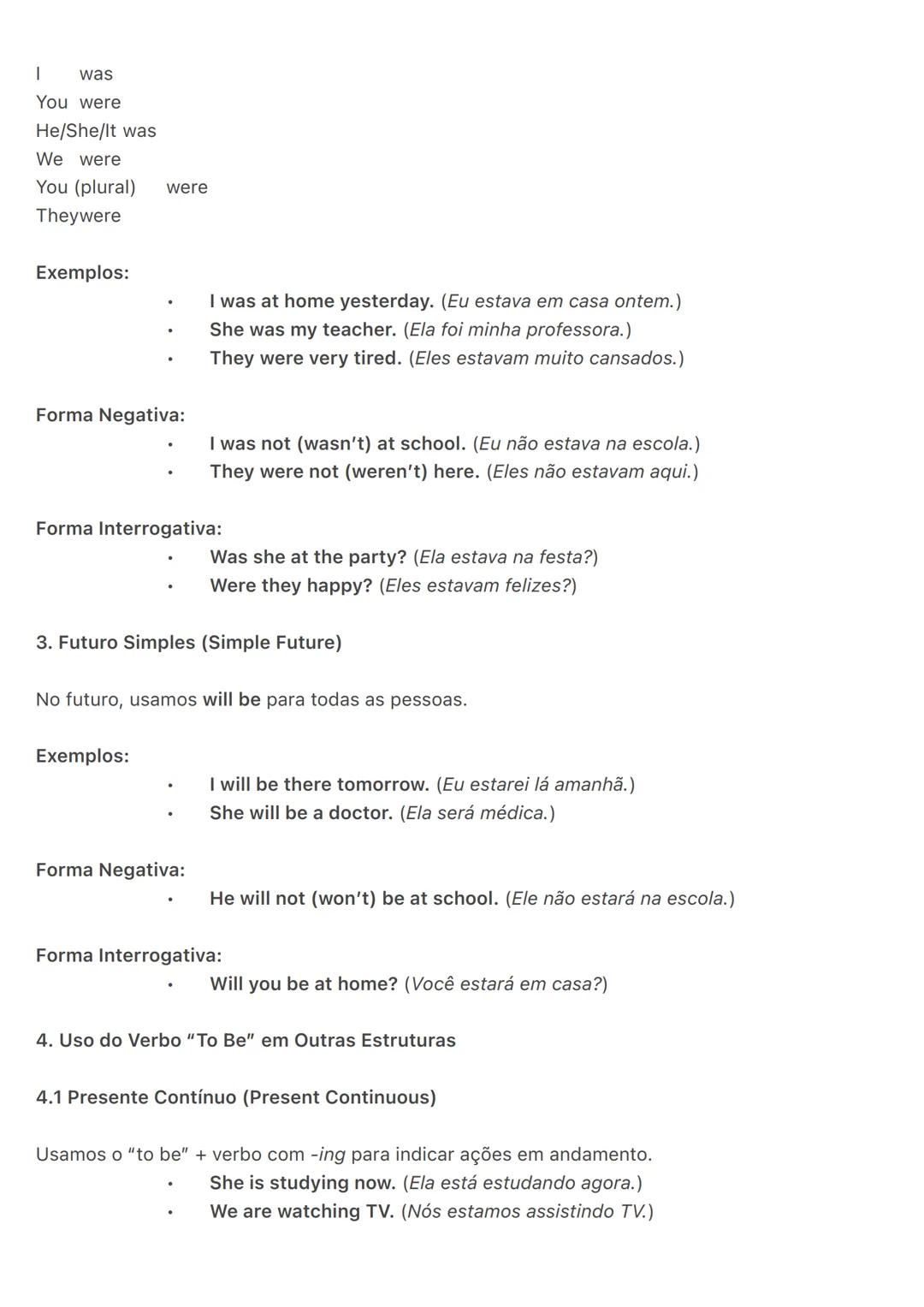 Verbo "To Be"
O verbo "to be" é um dos mais importantes em inglês, pois significa "ser" ou "estar" e é usado
em várias construções da língu