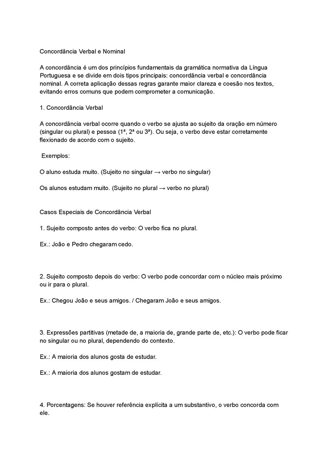 Guia Fácil sobre Concordância Verbal e Nominal