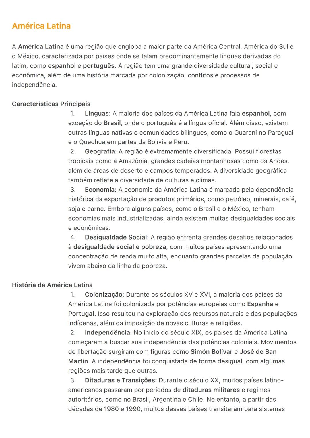 # América Latina
A América Latina é uma região que engloba a maior parte da América Central, América do Sul e
o México, caracterizada por p