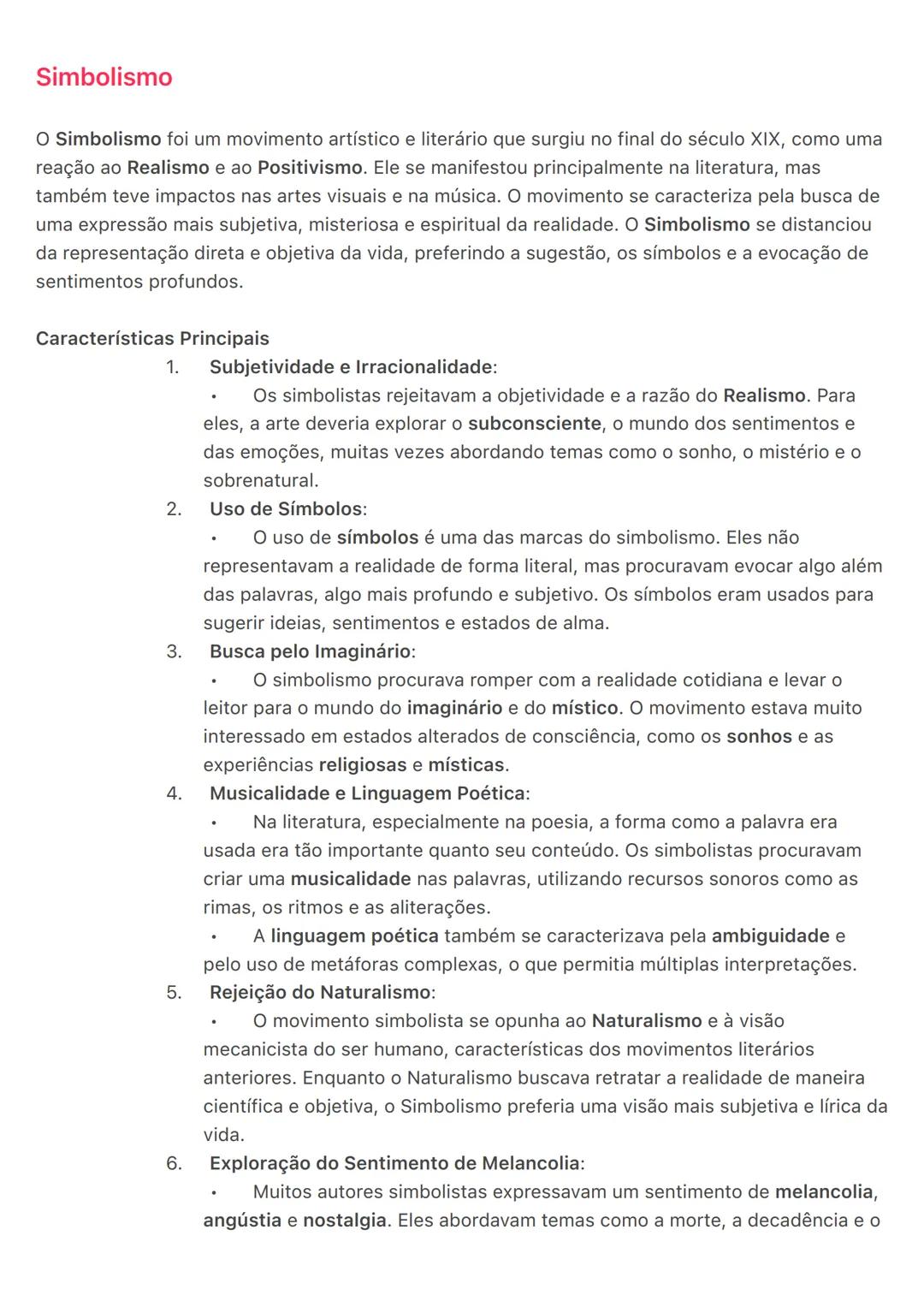 # Simbolismo
O Simbolismo foi um movimento artístico e literário que surgiu no final do século XIX, como uma
reação ao Realismo e ao Positi