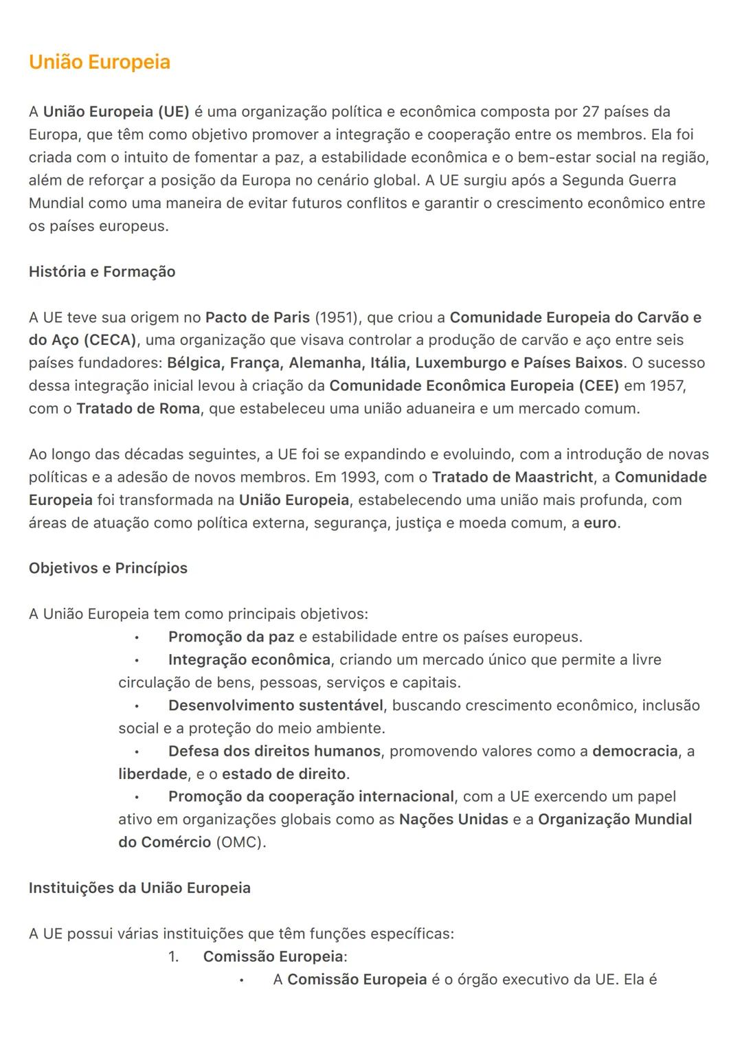 # União Europeia
A União Europeia (UE) é uma organização política e econômica composta por 27 países da
Europa, que têm como objetivo promo