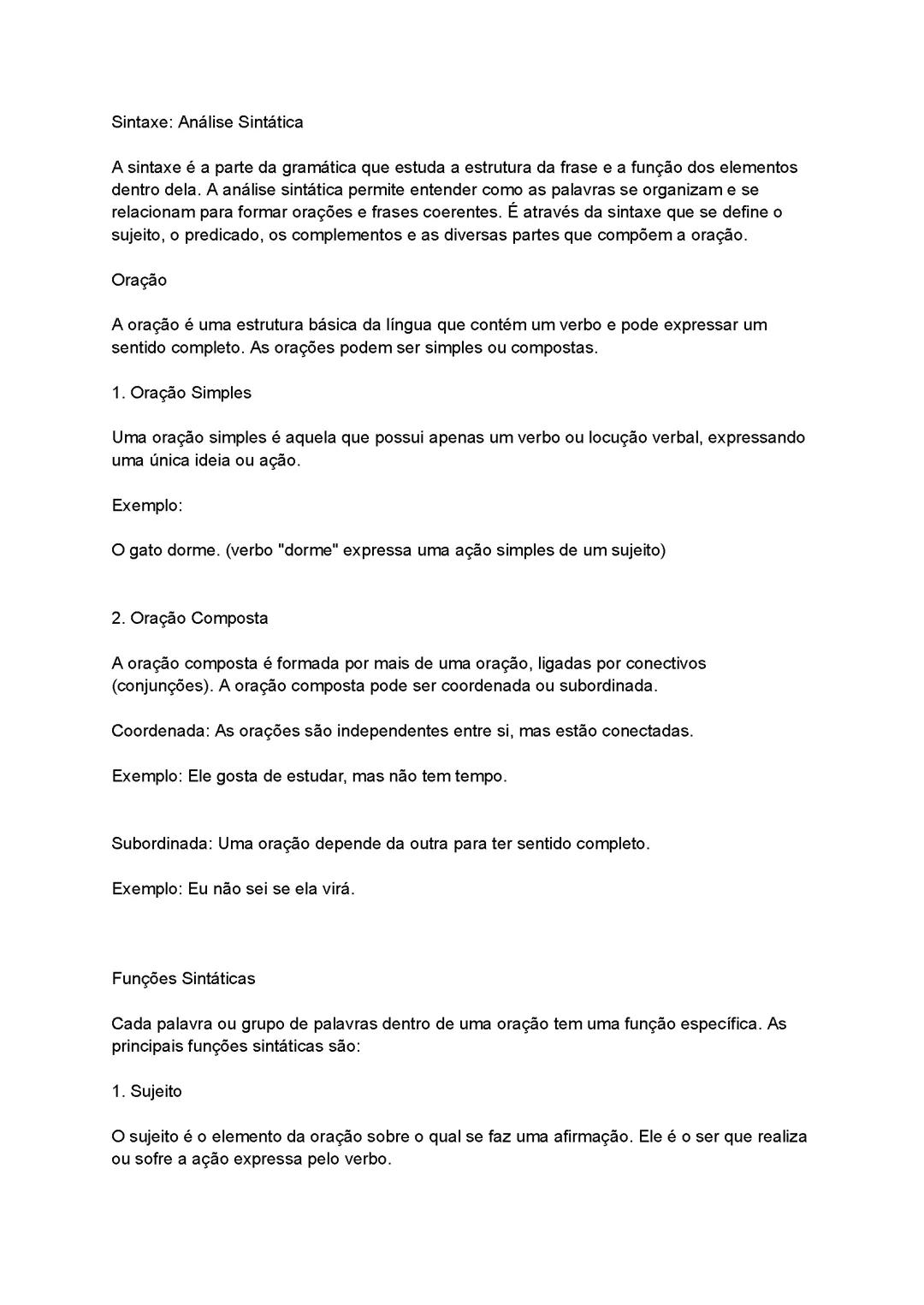 Guia Rápido de Sintaxe e Análise Sintática
