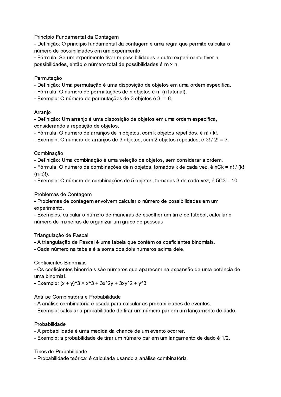Análise Combinatória e Probabilidade