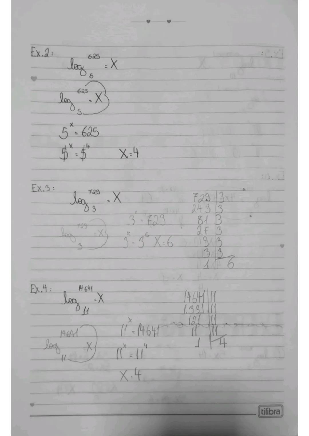 2º Bimestre. LOGARITMO
①Logaritmo (log): logaritmando
$log_{b}^{a} = X$
logaritmo
base
② Definição:
$log_{b}^{a} = X \leftrightarrow b^{x}
