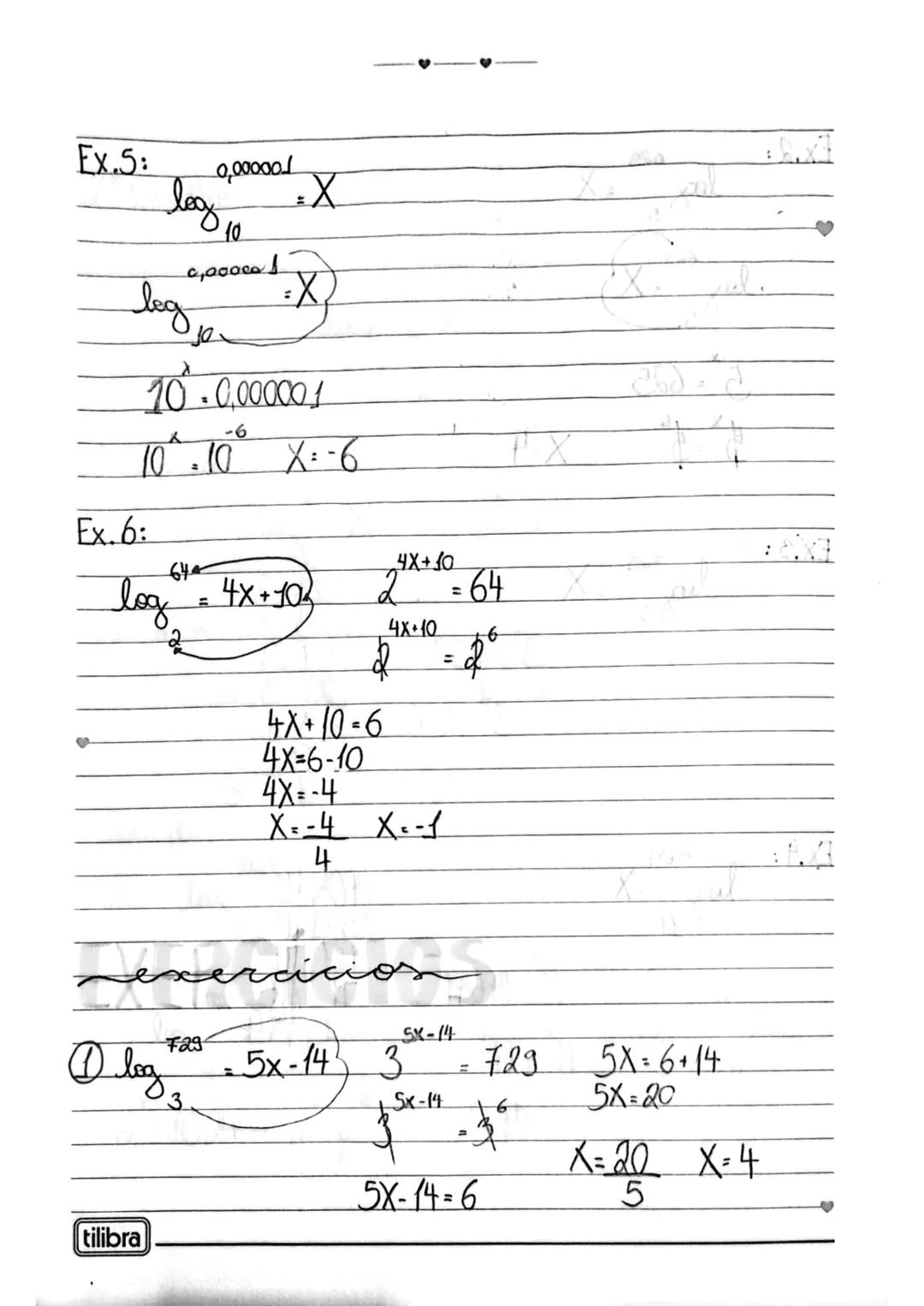 2º Bimestre. LOGARITMO
①Logaritmo (log): logaritmando
$log_{b}^{a} = X$
logaritmo
base
② Definição:
$log_{b}^{a} = X \leftrightarrow b^{x}