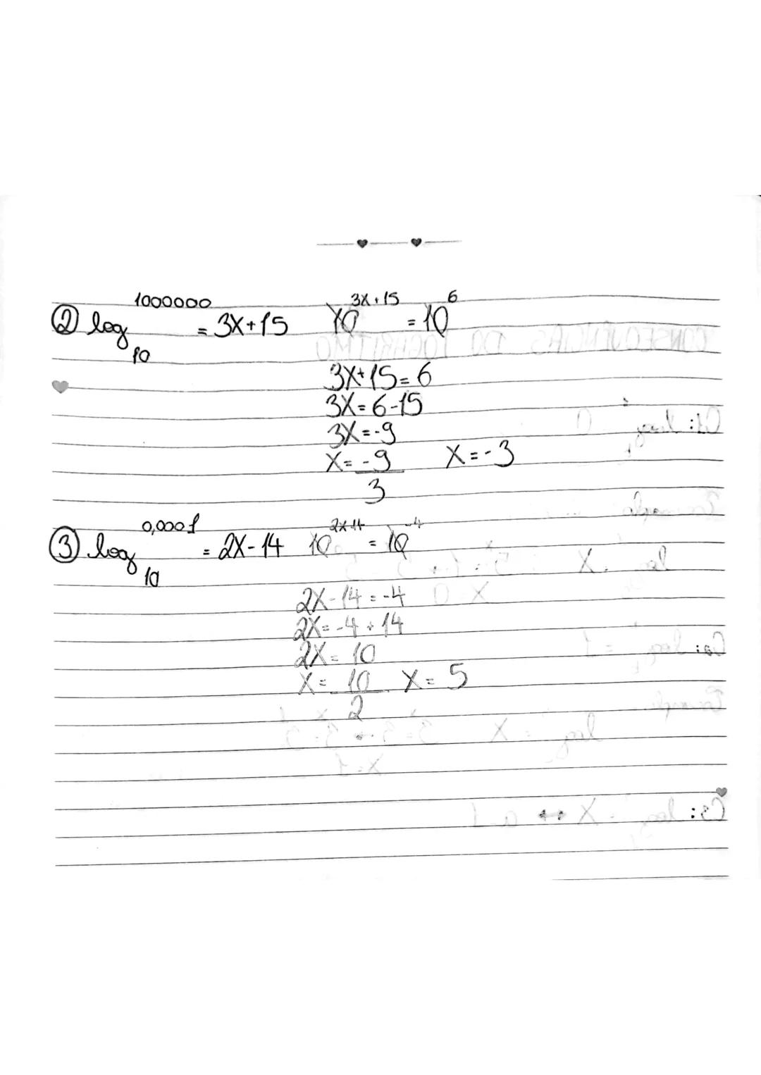 2º Bimestre. LOGARITMO
①Logaritmo (log): logaritmando
$log_{b}^{a} = X$
logaritmo
base
② Definição:
$log_{b}^{a} = X \leftrightarrow b^{x}
