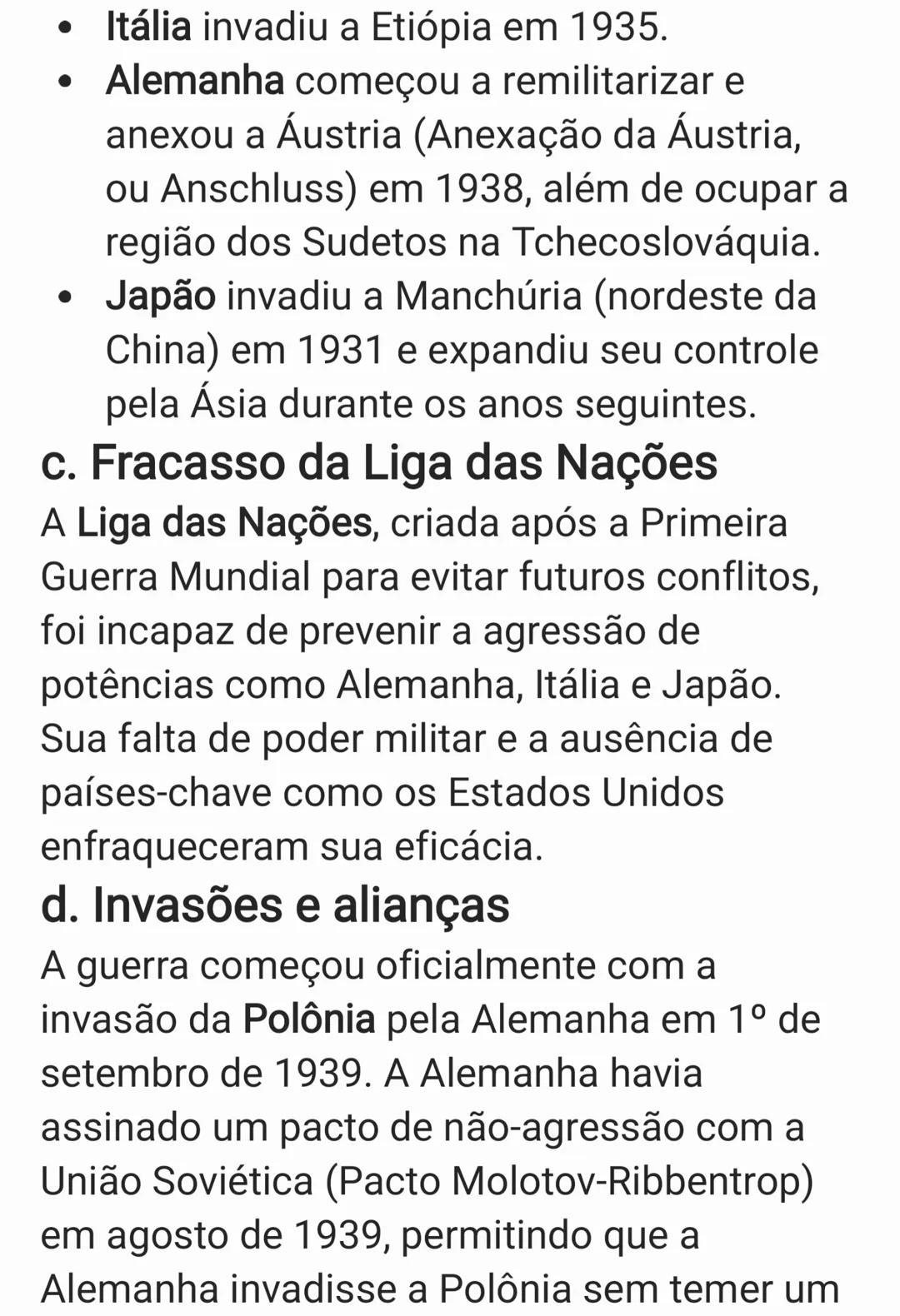 A Segunda Guerra Mundial (1939-1945) foi o
conflito militar mais amplo e devastador da
história, envolvendo a maioria das grandes
potências