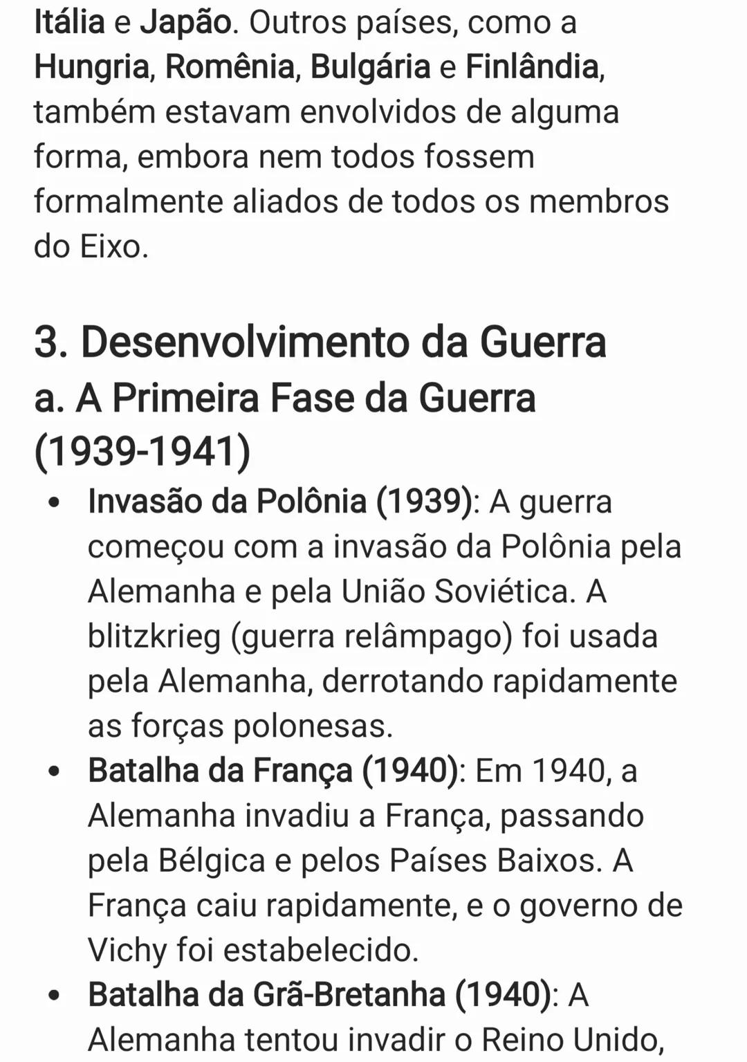 A Segunda Guerra Mundial (1939-1945) foi o
conflito militar mais amplo e devastador da
história, envolvendo a maioria das grandes
potências