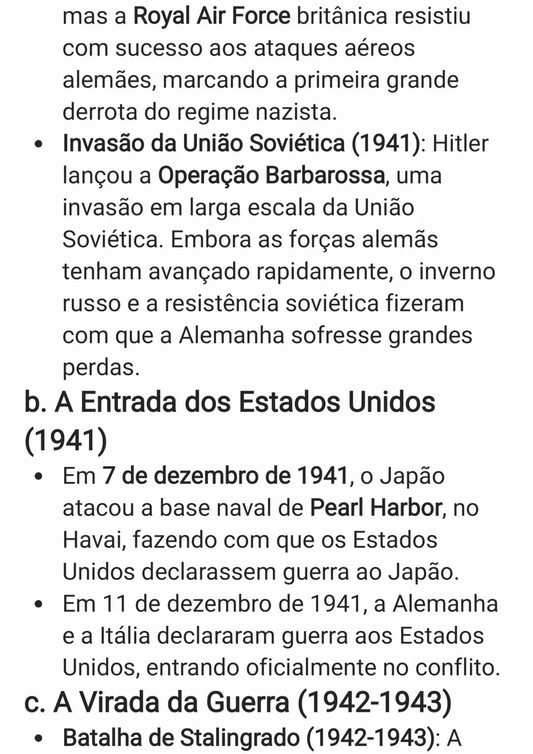 A Segunda Guerra Mundial (1939-1945) foi o
conflito militar mais amplo e devastador da
história, envolvendo a maioria das grandes
potências