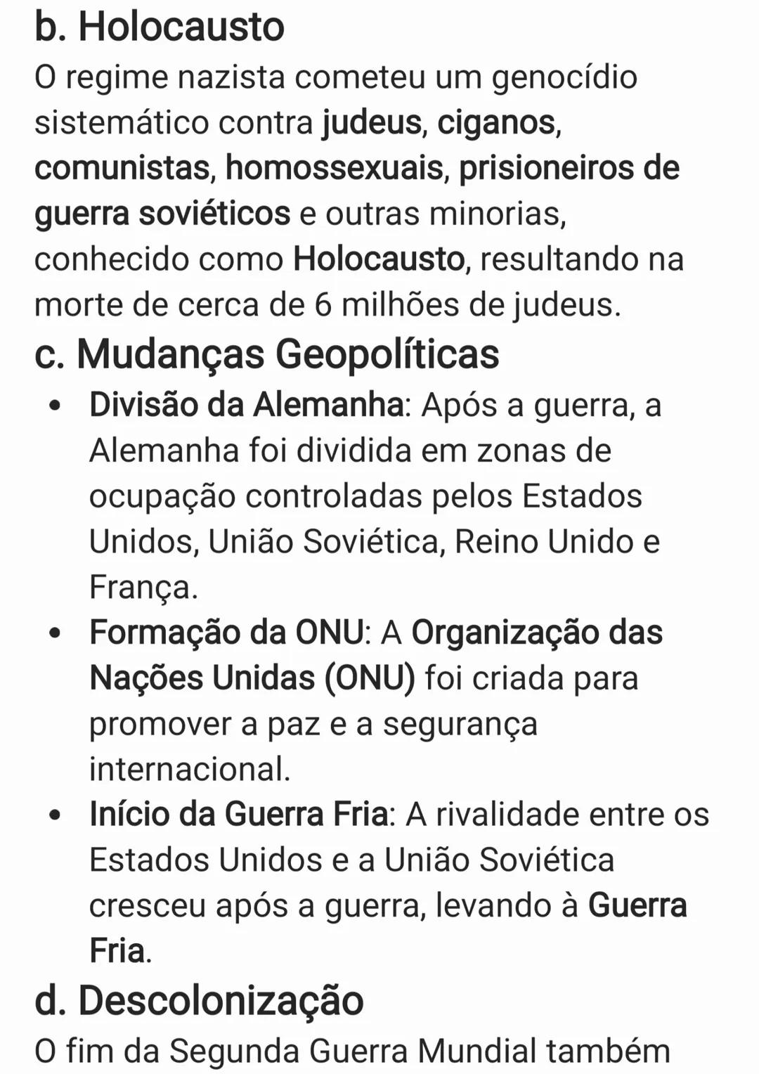 A Segunda Guerra Mundial (1939-1945) foi o
conflito militar mais amplo e devastador da
história, envolvendo a maioria das grandes
potências