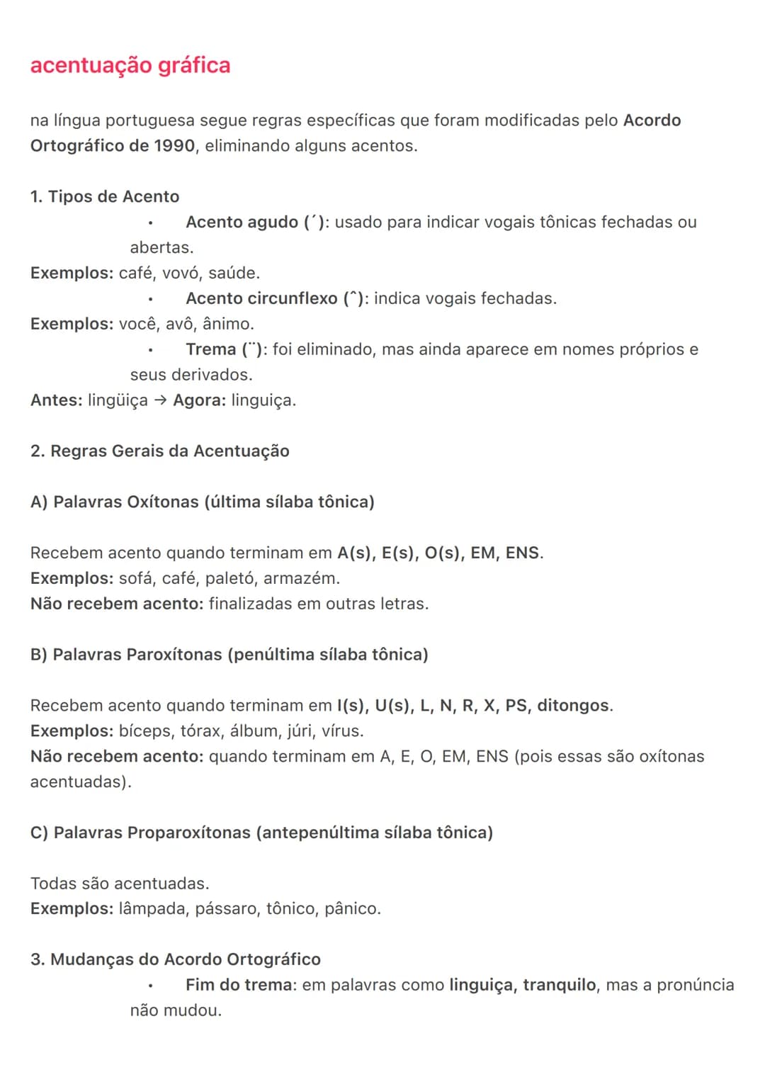# acentuação gráfica
na língua portuguesa segue regras específicas que foram modificadas pelo Acordo
Ortográfico de 1990, eliminando alguns
