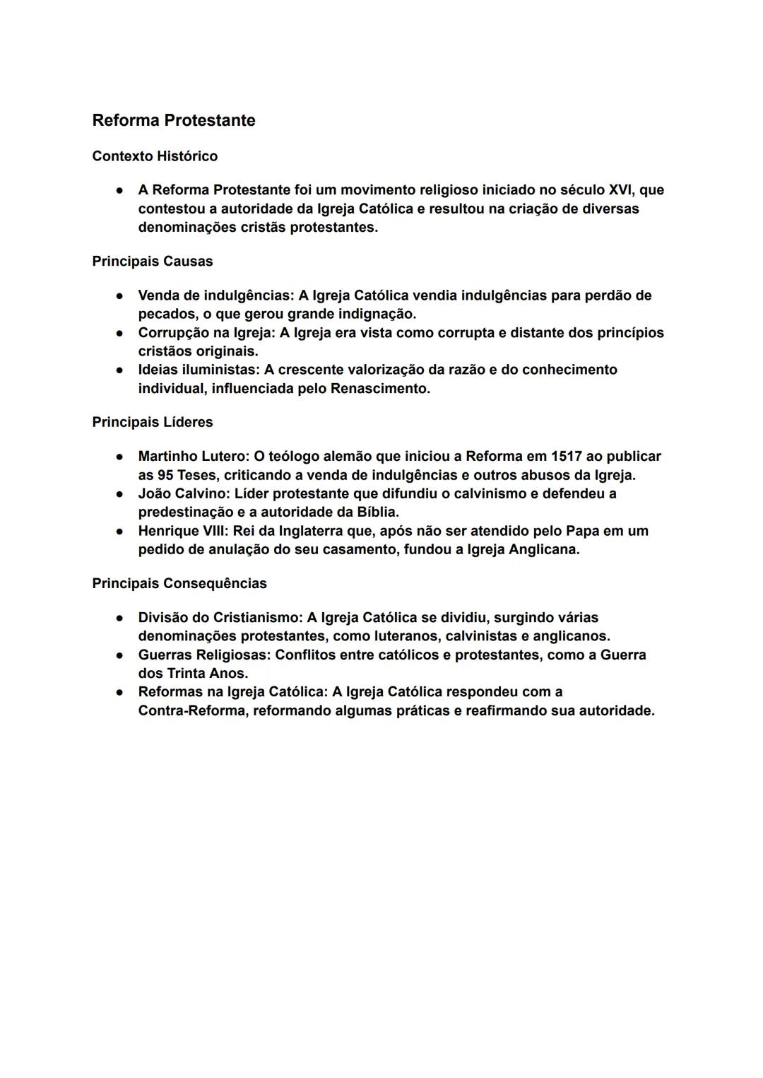 # Reforma Protestante
Contexto Histórico
- A Reforma Protestante foi um movimento religioso iniciado no século XVI, que
contestou a autori