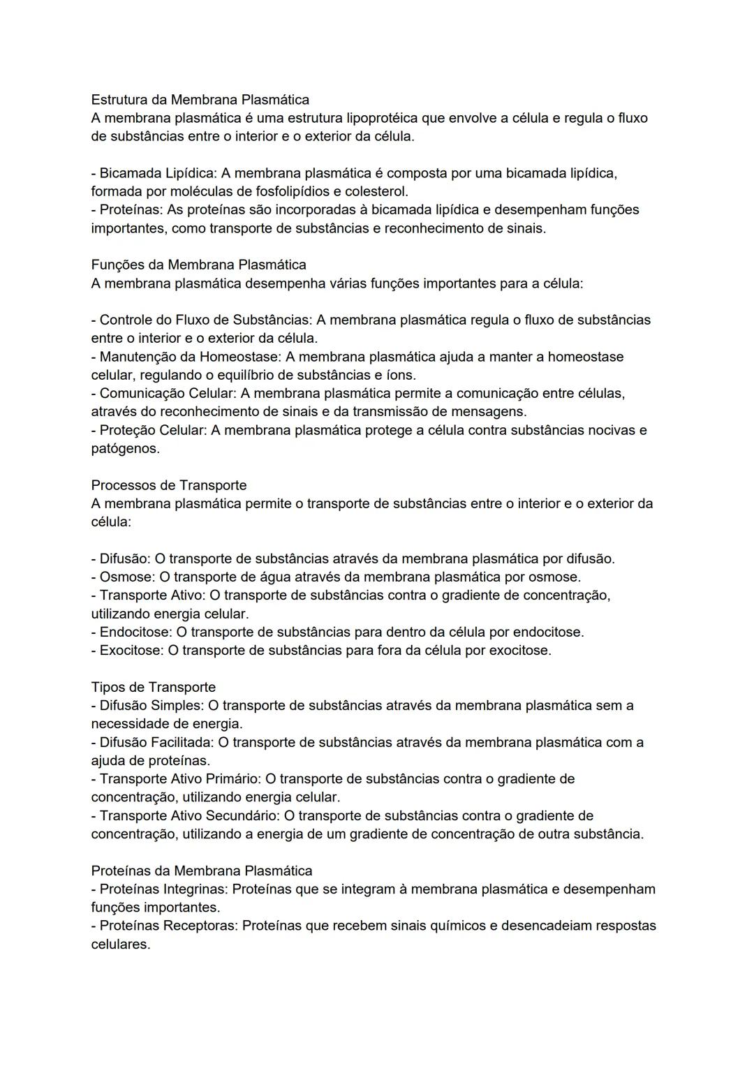 # Estrutura da Membrana Plasmática
A membrana plasmática é uma estrutura lipoprotéica que envolve a célula e regula o fluxo
de substâncias e