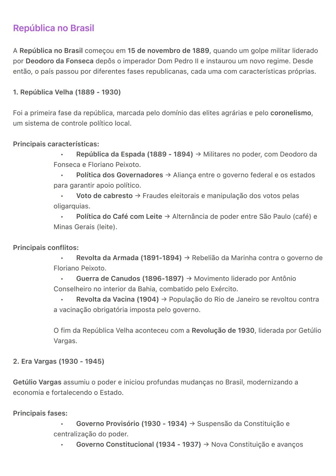 # República no Brasil
A República no Brasil começou em 15 de novembro de 1889, quando um golpe militar liderado
por Deodoro da Fonseca depô