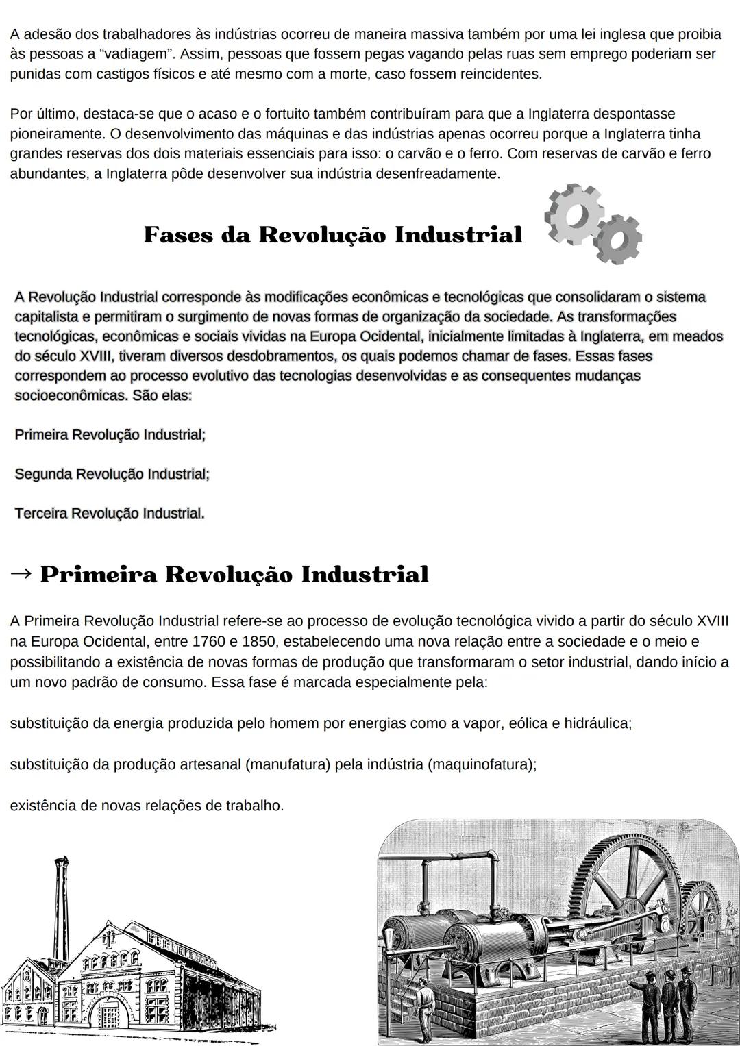 # Revolução Industrial
A Revolução Industrial foi o evento histórico que causou grandes
transformações nas relações de trabalho e no sistem