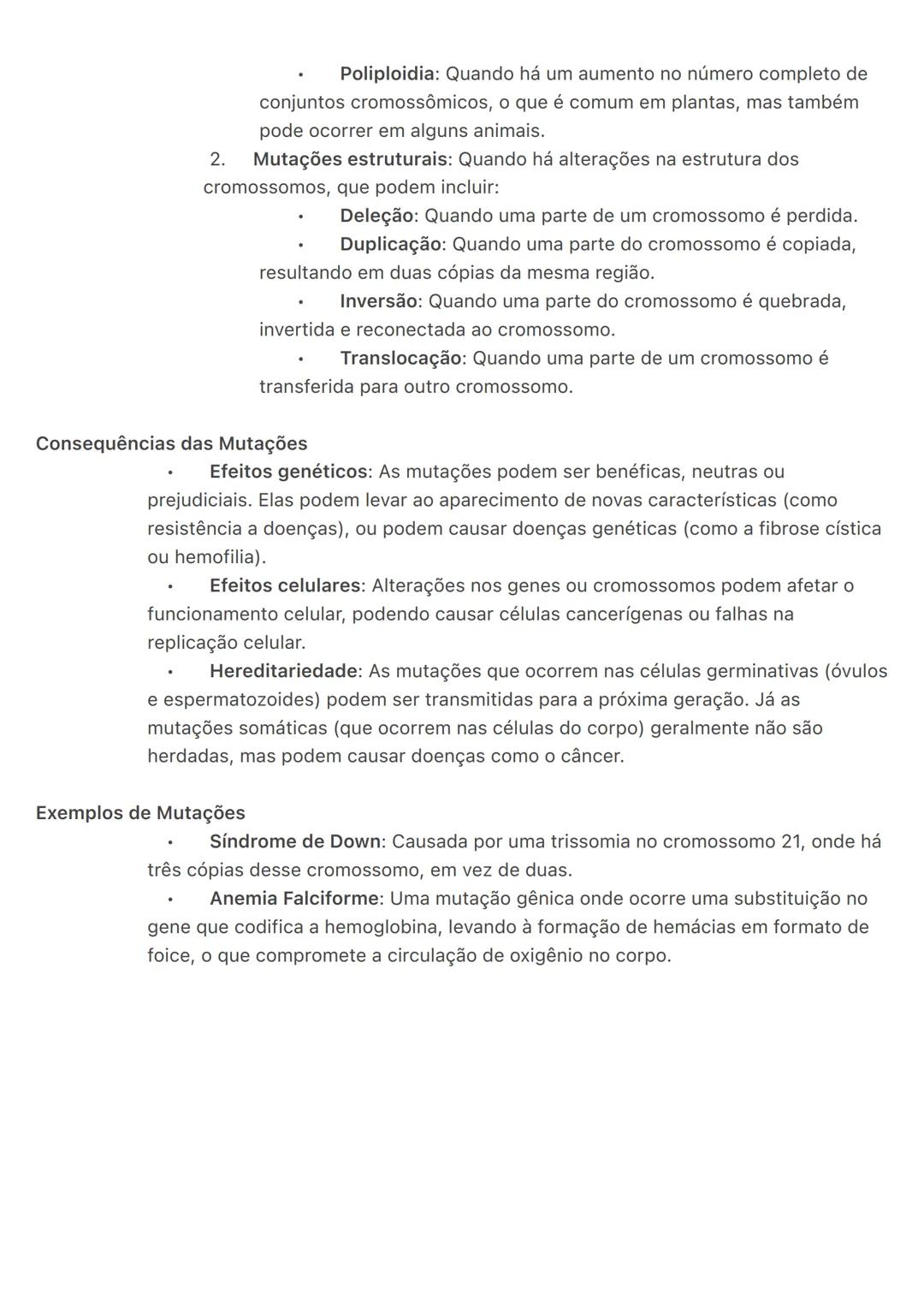 # As mutações genéticas e cromossômicas
são alterações que ocorrem no material genético de um organismo, seja no nível dos genes ou
nos cro
