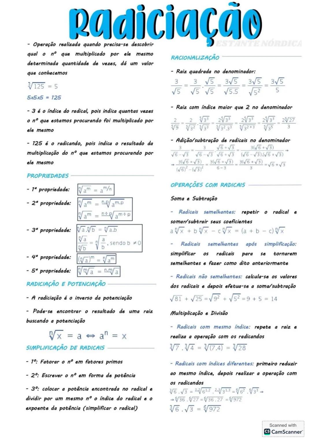 # Radiciação
- Operação realizada quando precisa-se descobrir
qual o no que multiplicado por ele mesmo
determinada quantidade de vezes, dá