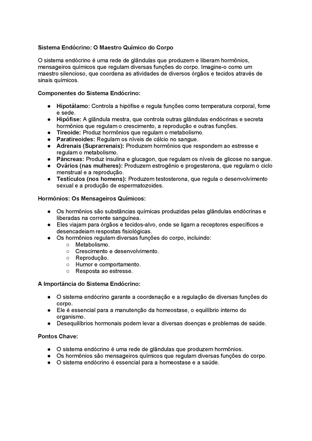 Sistema Endócrino e Hormônios