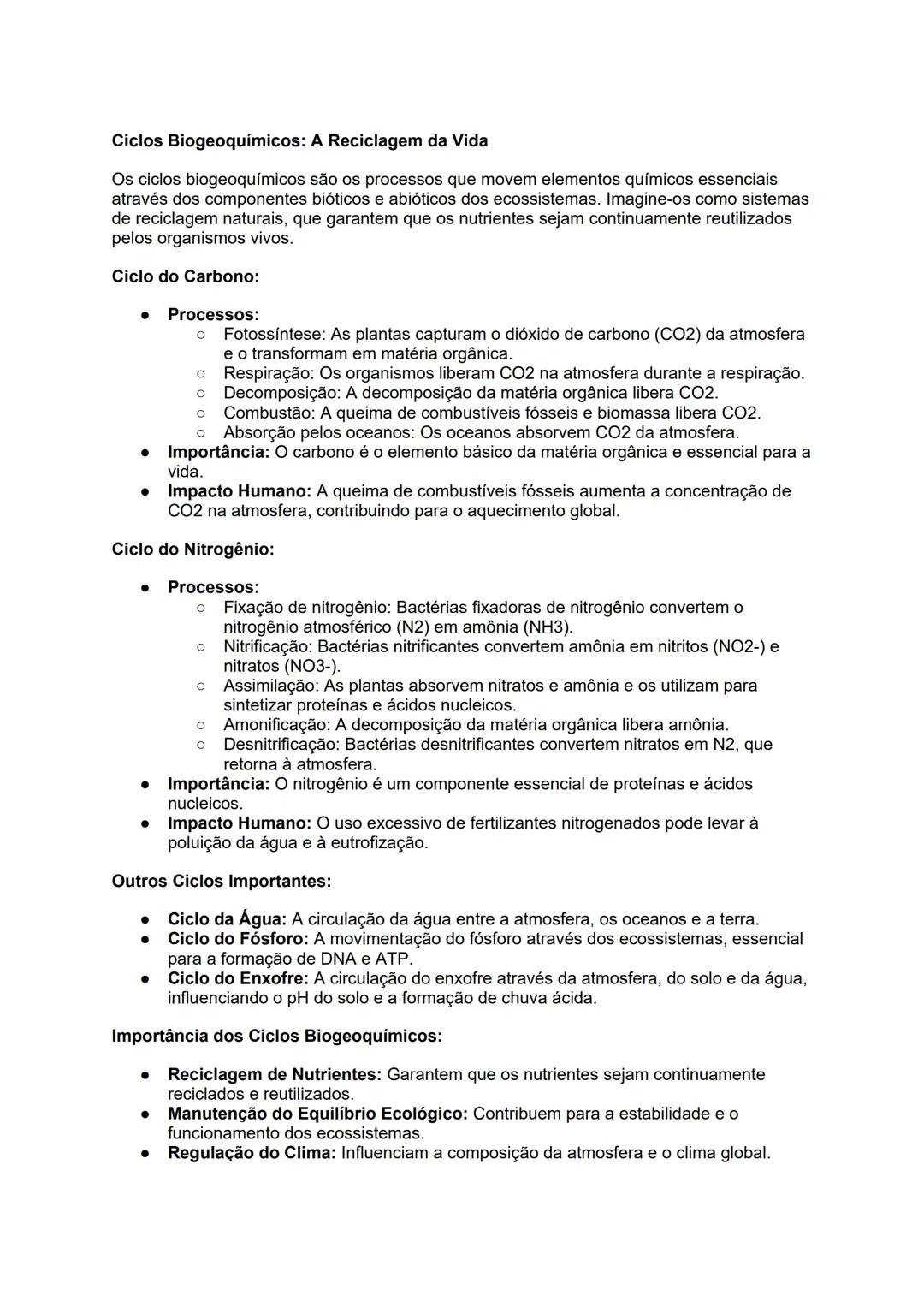 Ciclos Biogeoquímicos