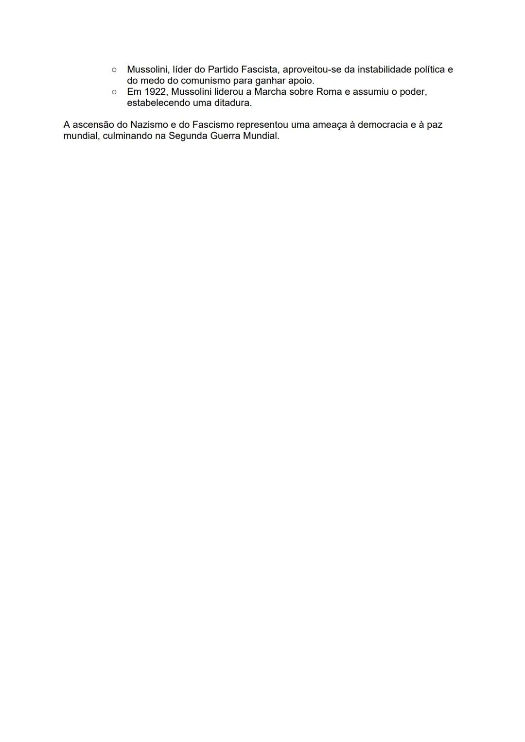 A ascensão do Nazismo na Alemanha e do Fascismo na Itália, durante o período entre as
duas guerras mundiais, foi um fenômeno complexo, impul