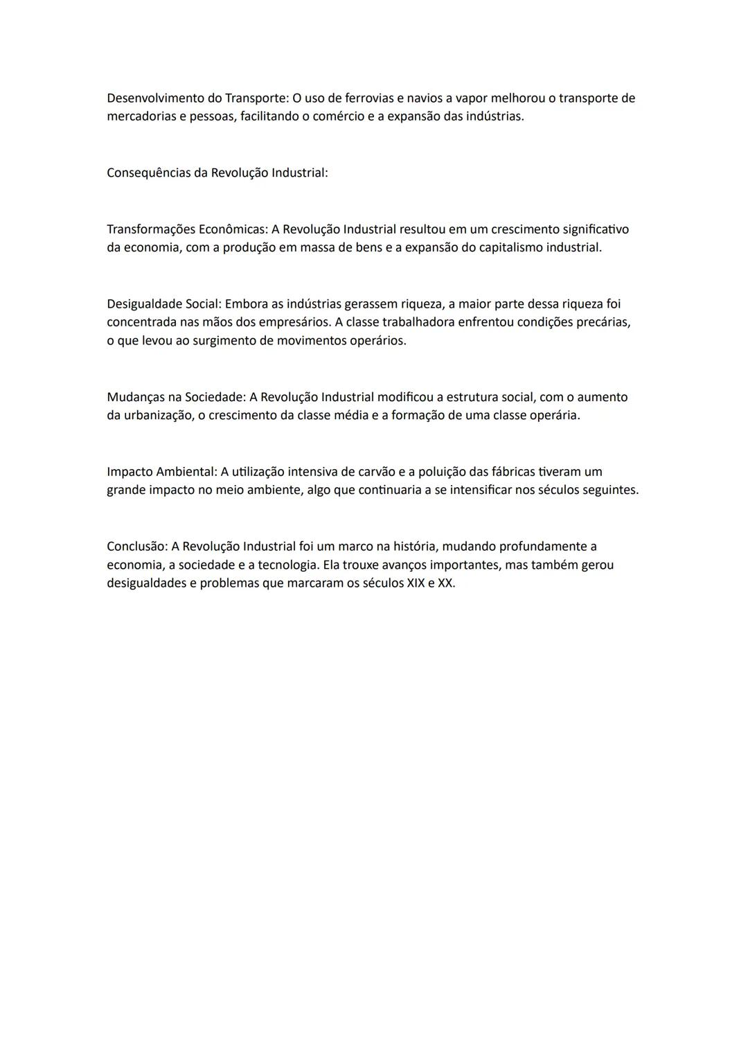 # A Revolução Industrial
A Revolução Industrial foi um processo histórico que iniciou no final do século XVIII e
transformou a produção, a