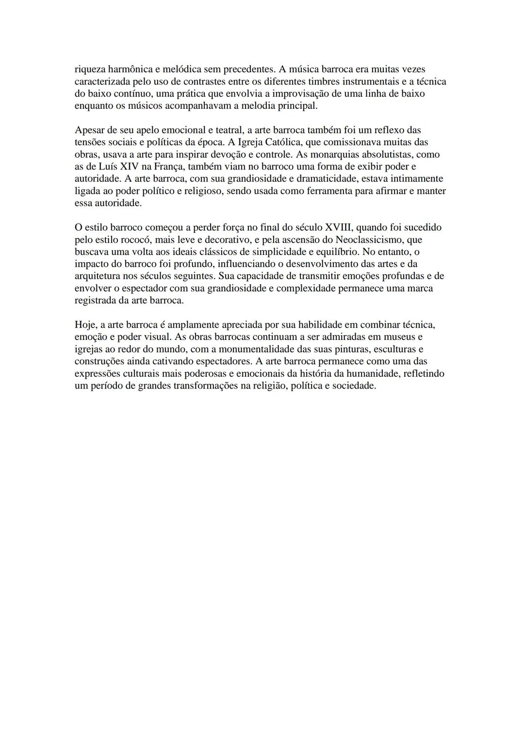 A arte barroca surgiu no final do século XVI, na Itália, e se espalhou rapidamente por
toda a Europa e outras partes do mundo durante os séc