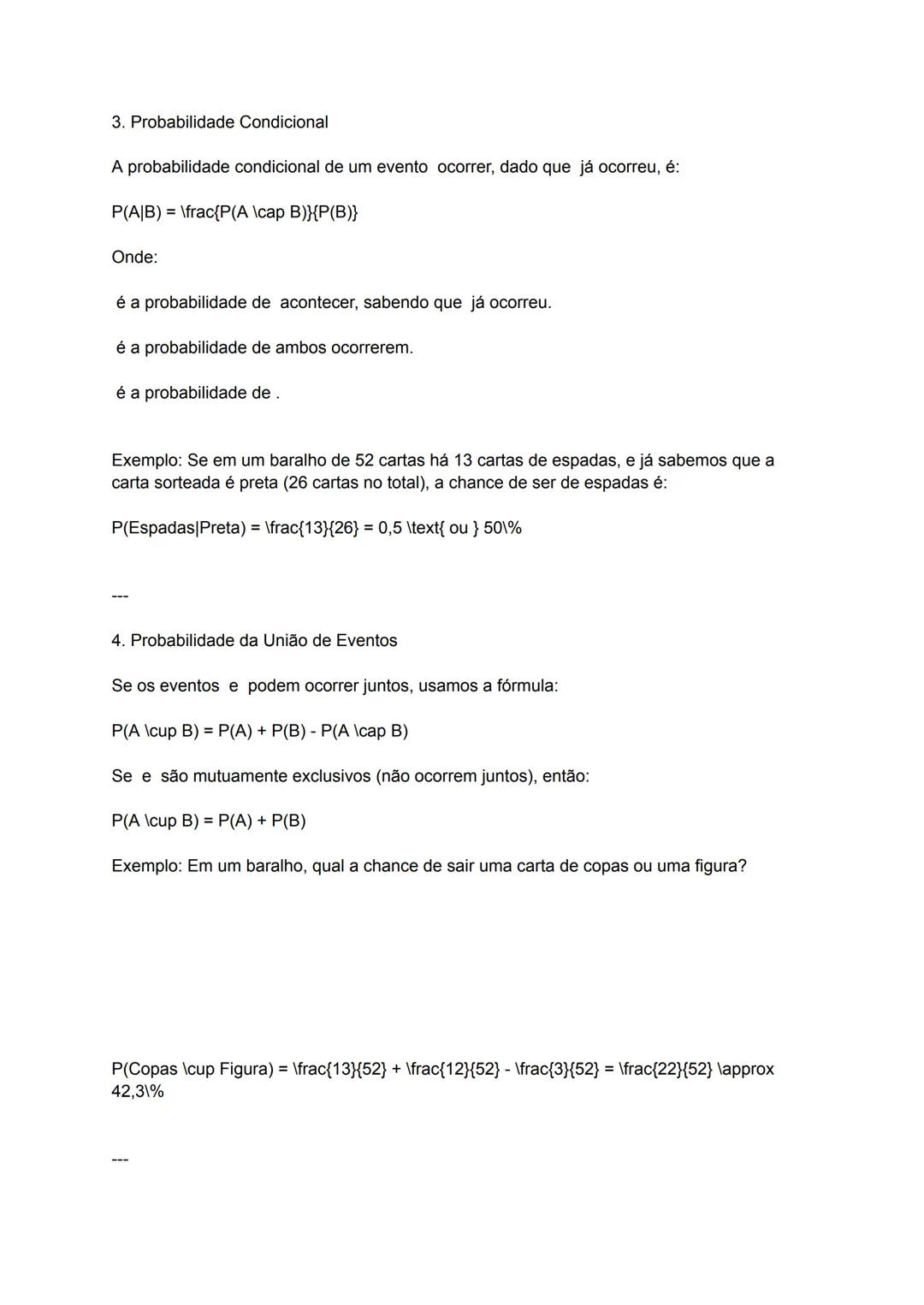 Resumo: Probabilidade - Conceitos e Aplicações
A probabilidade é a área da Matemática que estuda a chance de um evento ocorrer. Ela é
funda