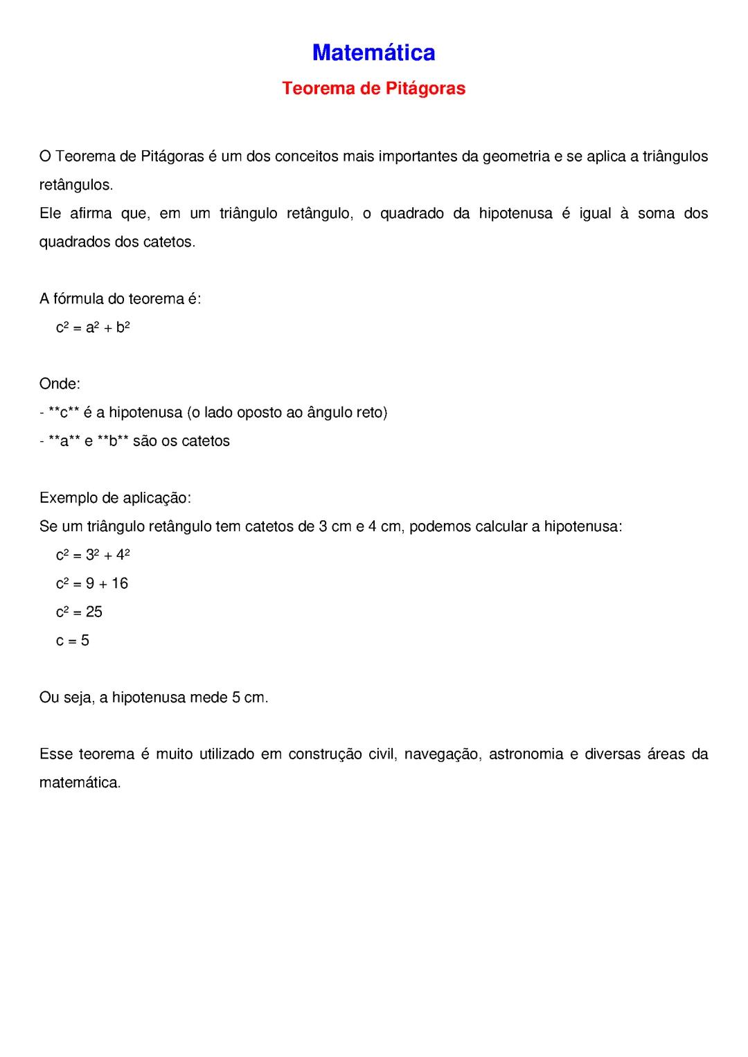 Teorema de Pitágoras