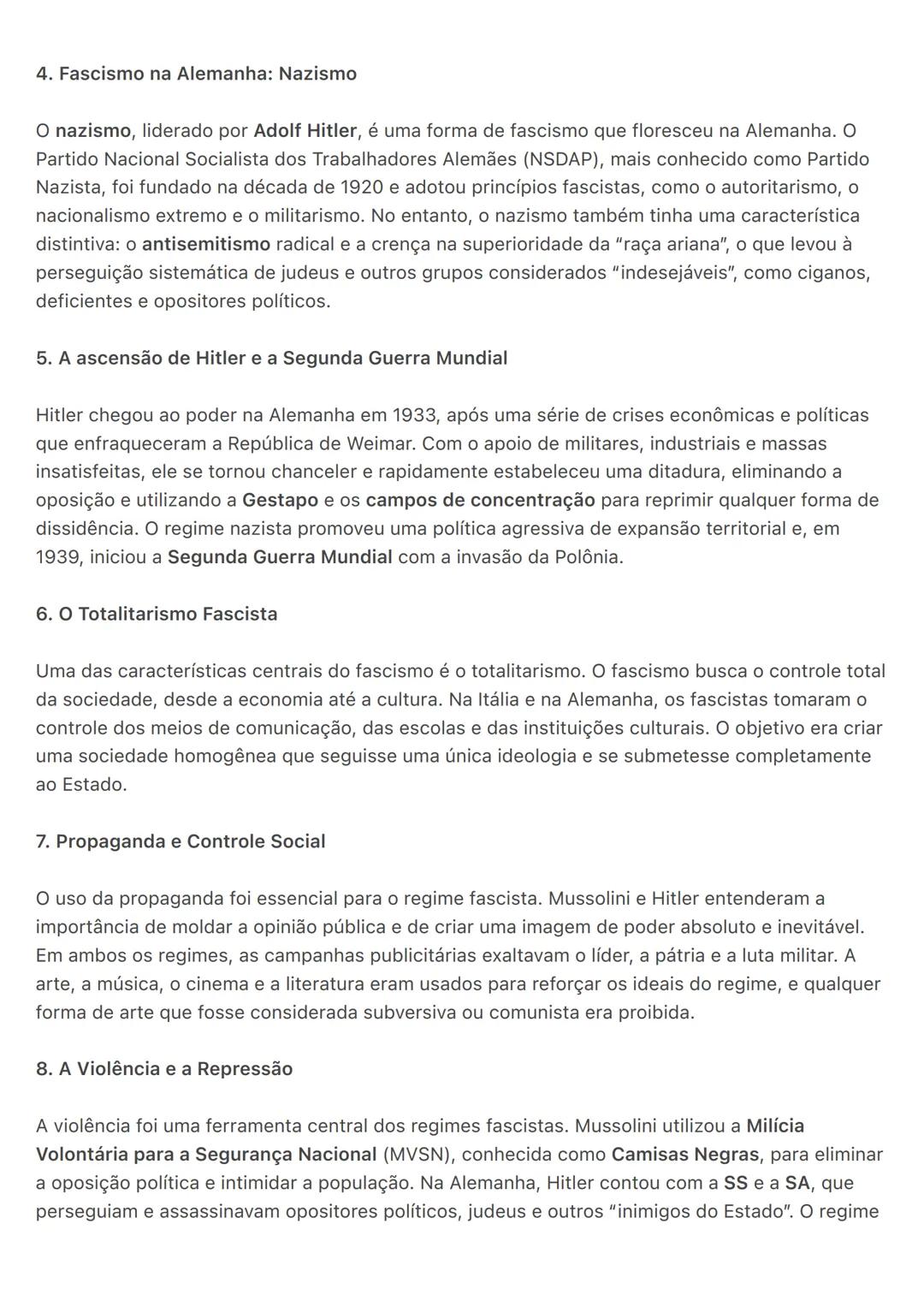 O fascismo é uma ideologia política e movimento autoritário que surgiu no início do século XX,
principalmente na Itália, com Benito Mussoli
