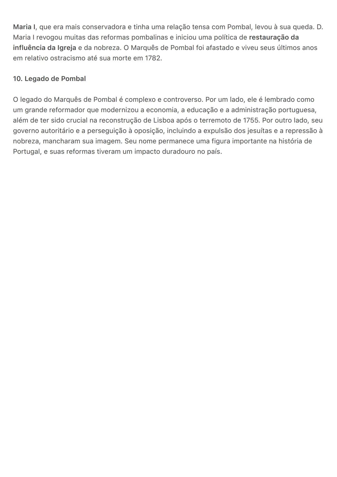 # O Marquês de Pombal
- cujo nome verdadeiro era Sebastião José de Carvalho e Melo, foi uma das figuras mais
influentes da história de Port