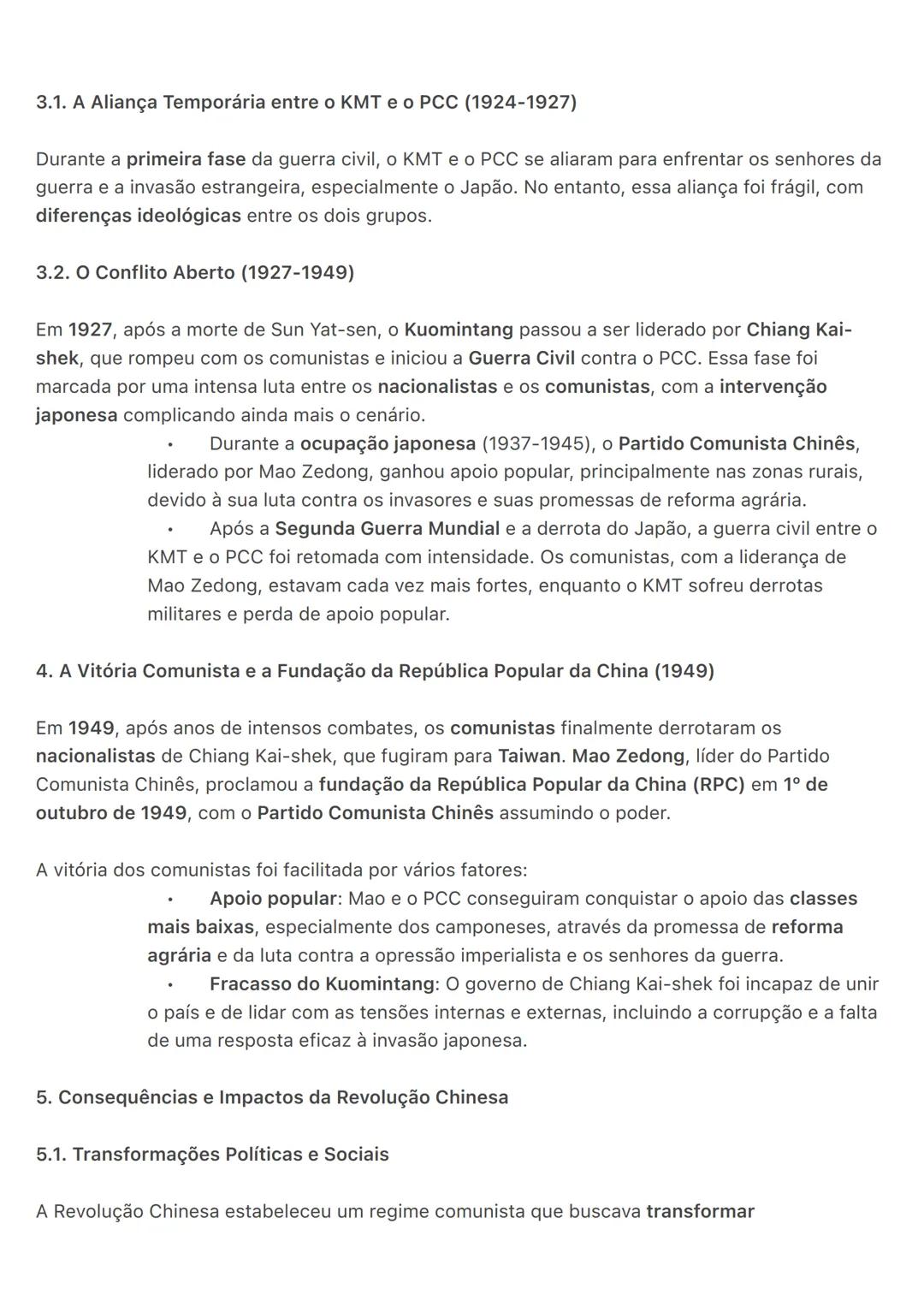 # A Revolução Chinesa
A Revolução Chinesa foi um dos eventos mais importantes do século XX, levando à
transformação radical da China, do fi