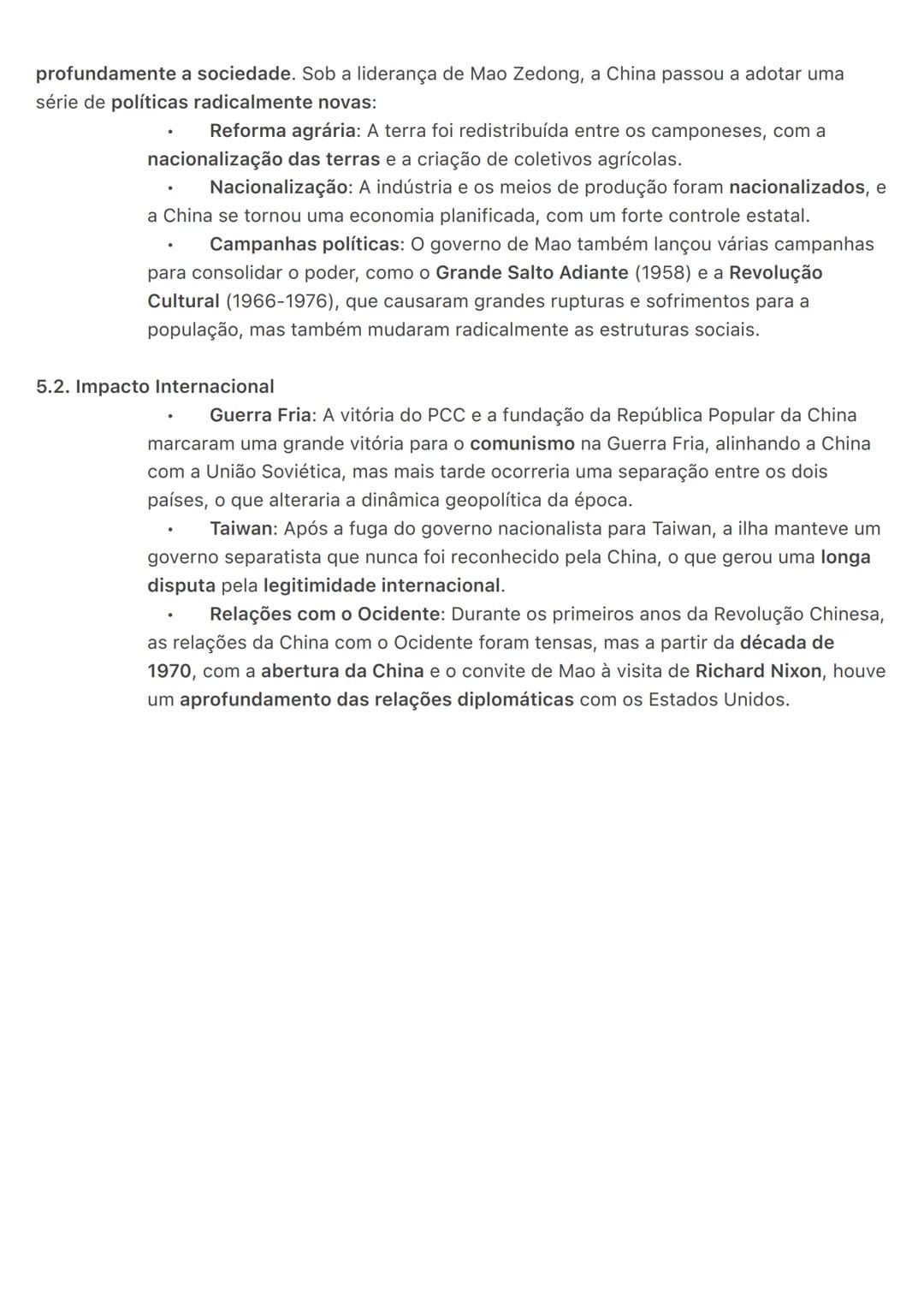 # A Revolução Chinesa
A Revolução Chinesa foi um dos eventos mais importantes do século XX, levando à
transformação radical da China, do fi