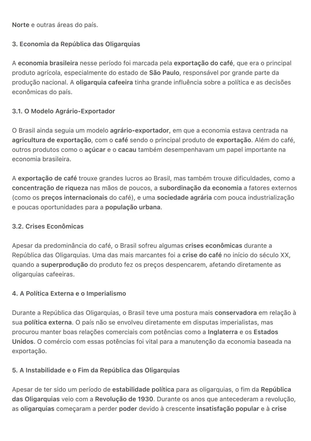 # A República das Oligarquias (1889-1930)
A República das Oligarquias, também conhecida como República Oligárquica, foi o período da
histór