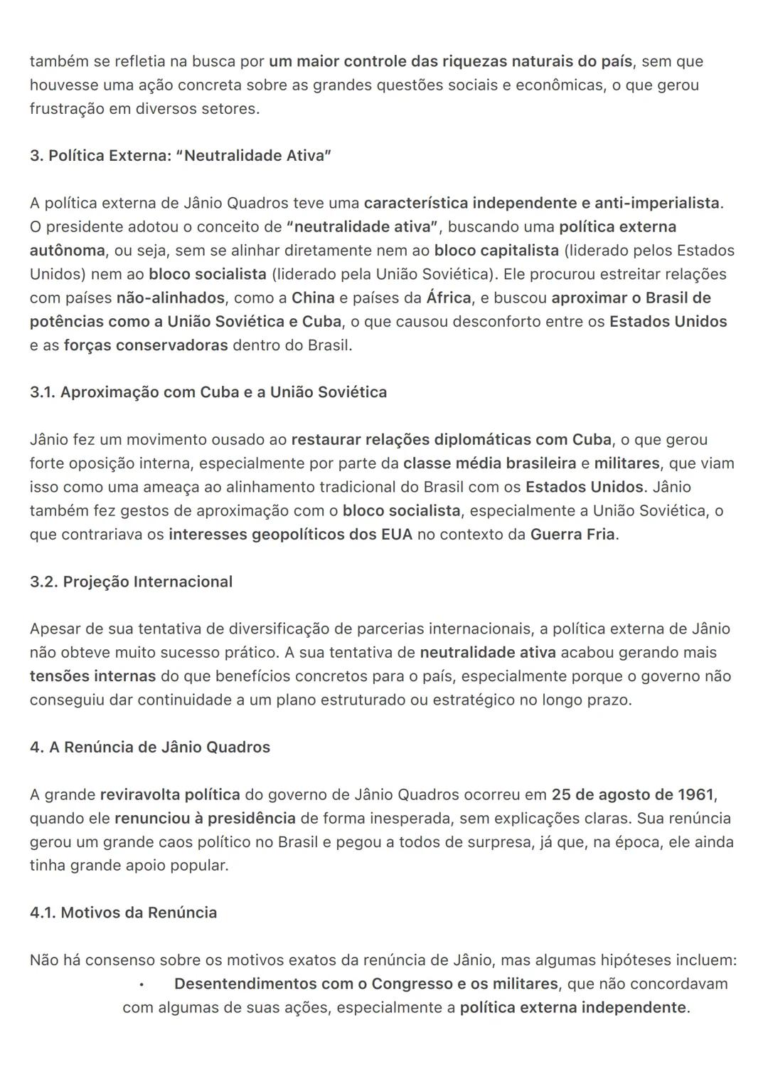 # Governo Jânio Quadros (1961)
O governo de Jânio Quadros (1961) foi um dos mais curtos da história do Brasil, durando
apenas sete meses. J