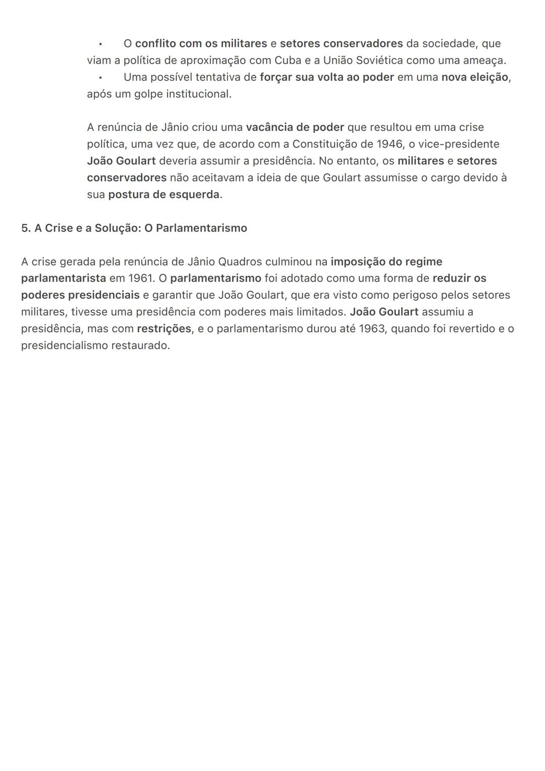 # Governo Jânio Quadros (1961)
O governo de Jânio Quadros (1961) foi um dos mais curtos da história do Brasil, durando
apenas sete meses. J