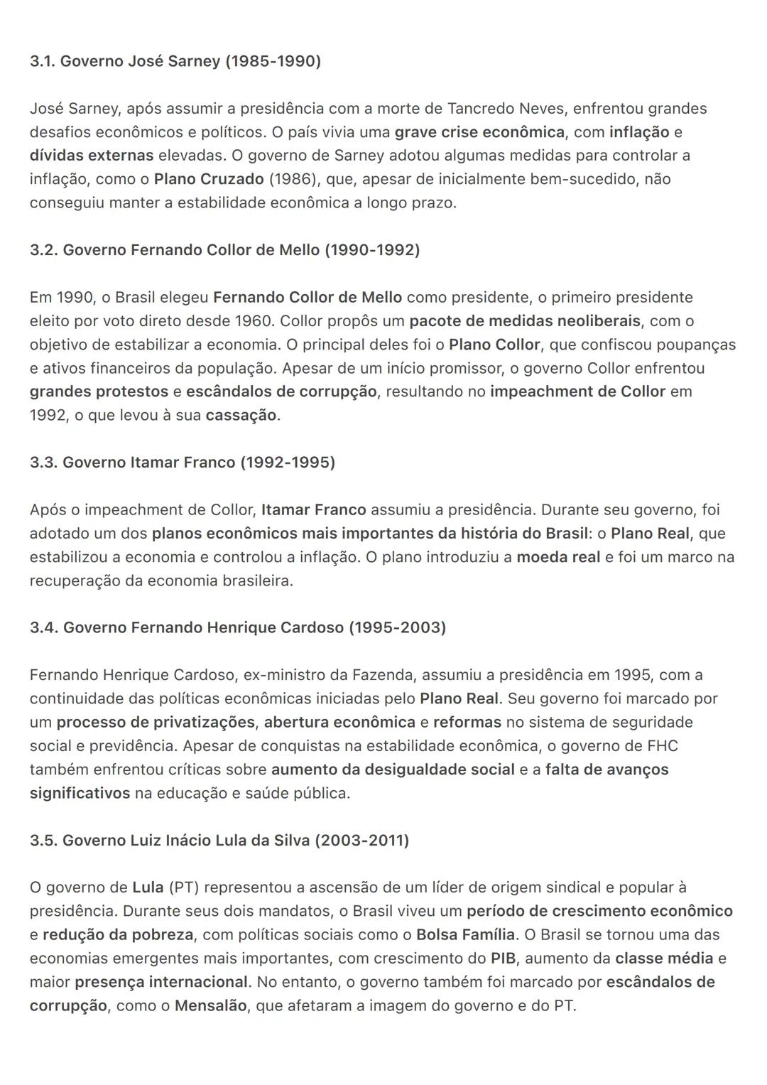 Nova República (1985-2023)
A Nova República é o período da história política do Brasil que se iniciou com a
redemocratização do país, em 19