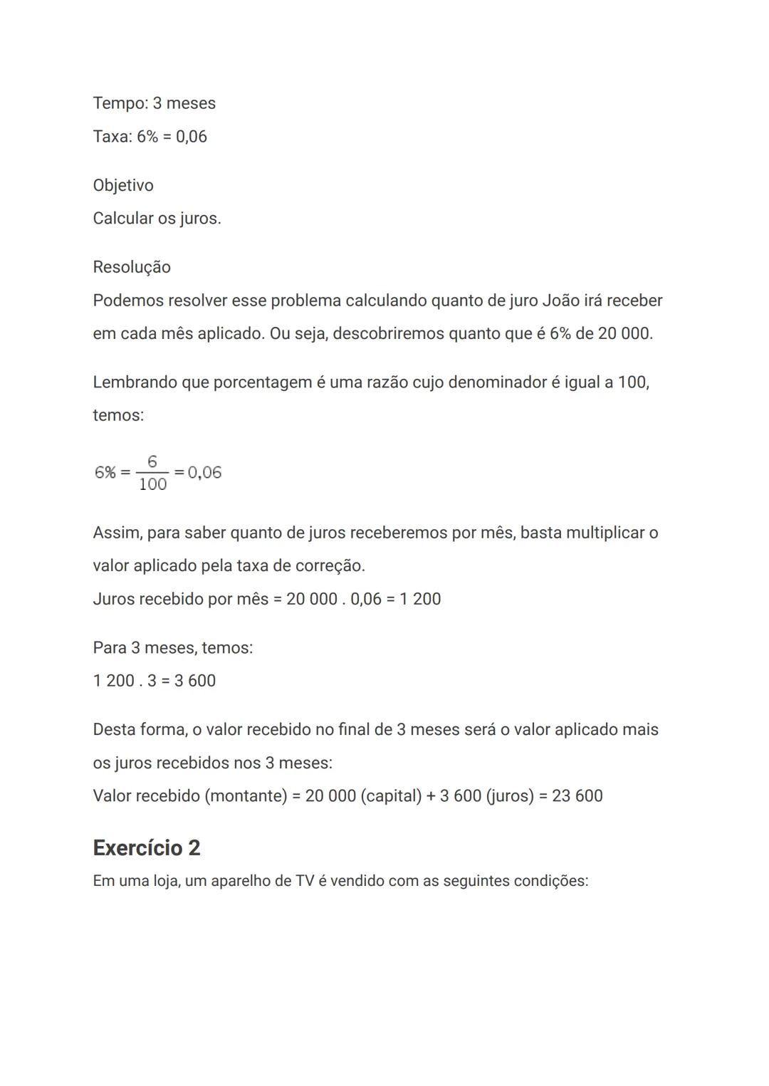 # Exercícios de Juros Simples (com
respostas e comentários)
Os juros simples são correções feitas em um valor aplicado ou devido. Os
juros s