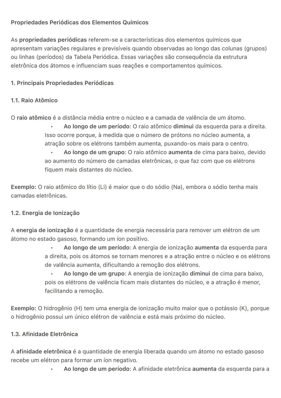 # Propriedades Periódicas dos Elementos Químicos
As propriedades periódicas referem-se a características dos elementos químicos que
apresen