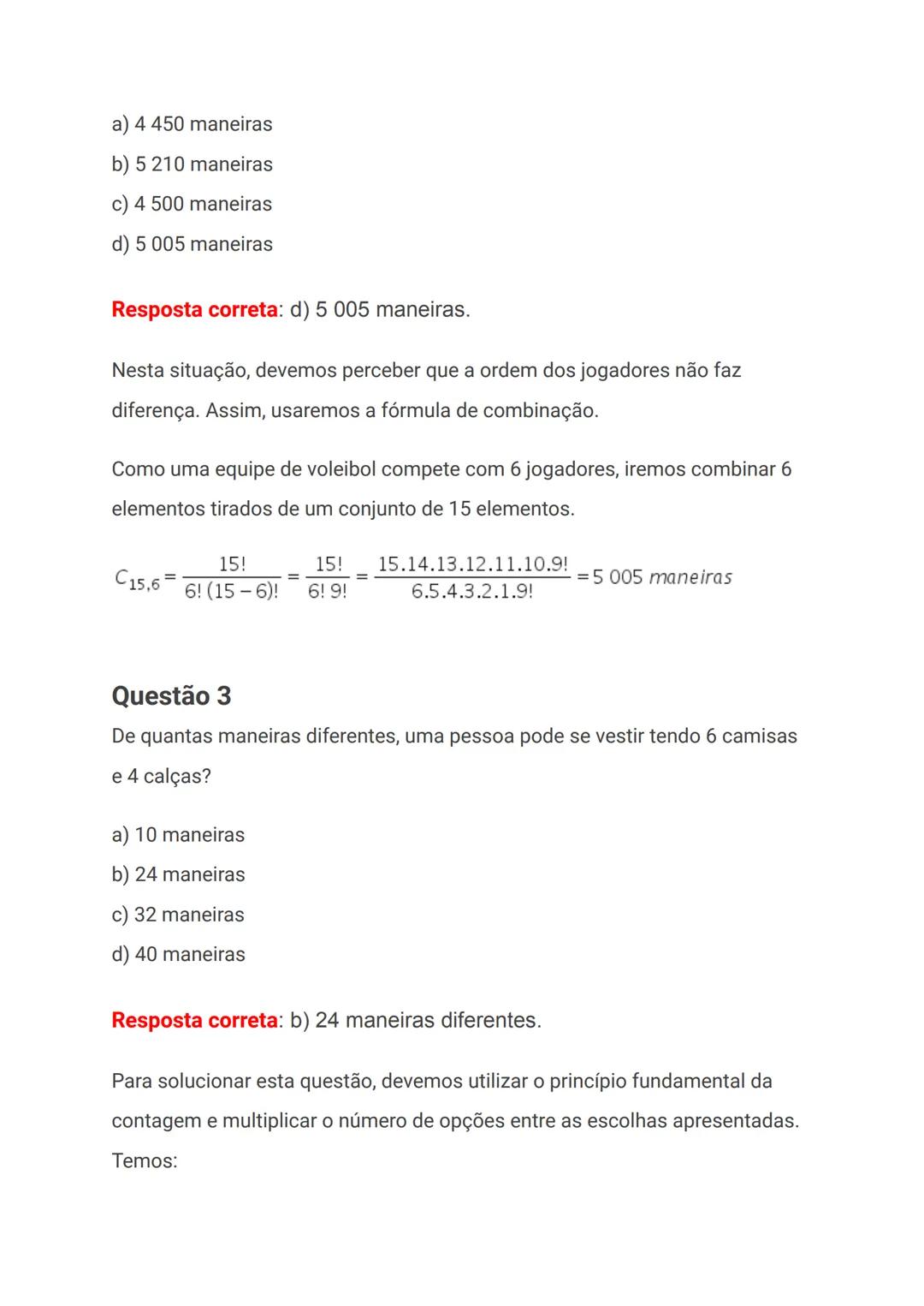 # Exercícios de Análise Combinatória
A análise combinatória apresenta métodos que nos permitem contar de
forma indireta o número de agrupam