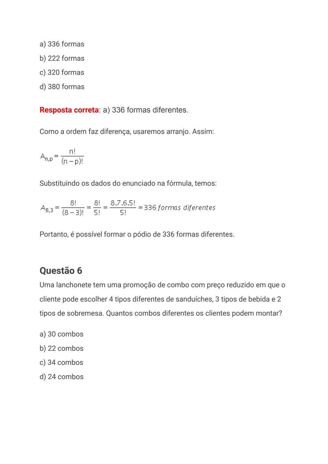 # Exercícios de Análise Combinatória
A análise combinatória apresenta métodos que nos permitem contar de
forma indireta o número de agrupam