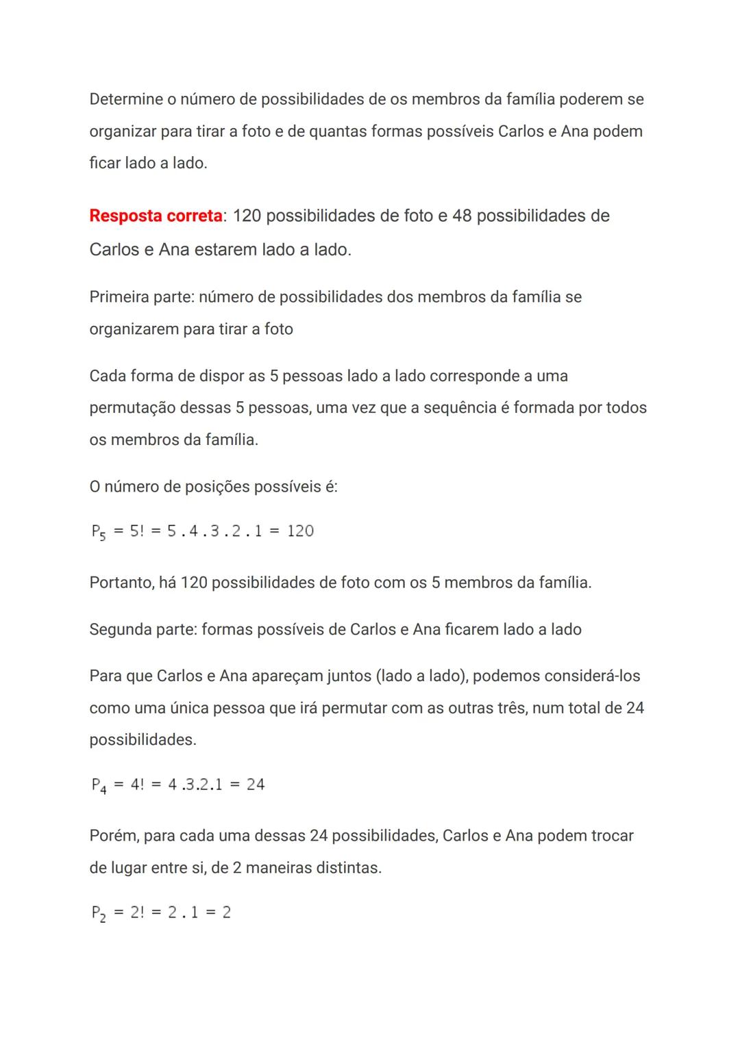 # Exercícios de Análise Combinatória
A análise combinatória apresenta métodos que nos permitem contar de
forma indireta o número de agrupam