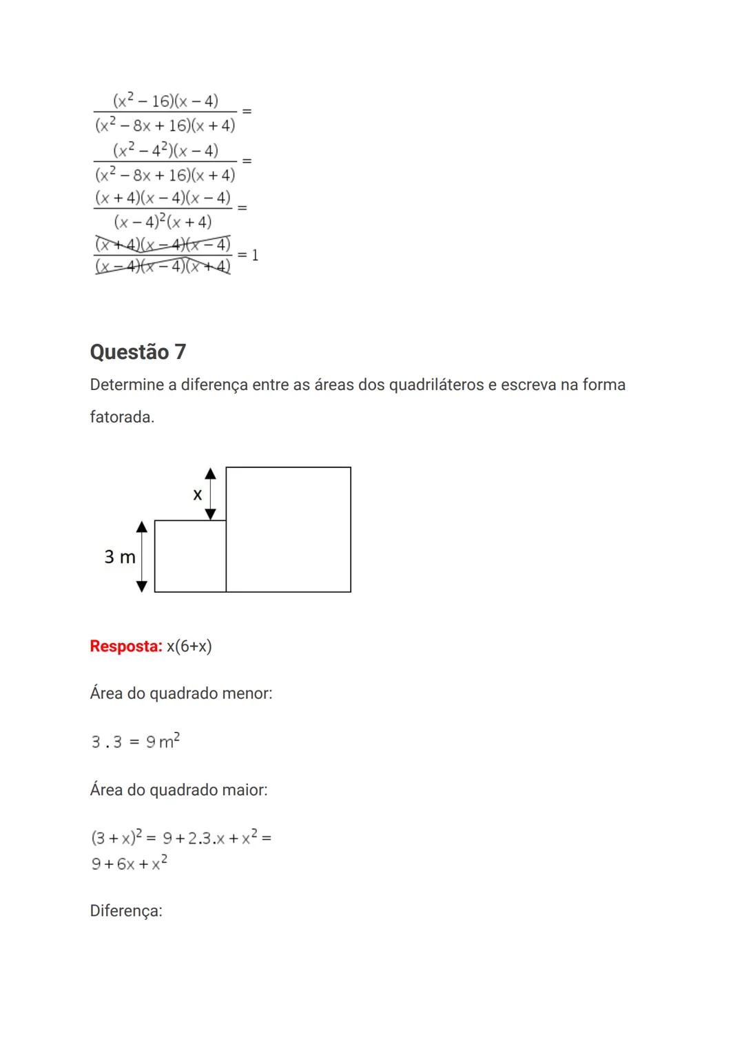 # Exercícios de fatoração de polinômios
resolvidos
A fatoração é utilizada na álgebra, geometria, análise numérica e diversos
campos da mate