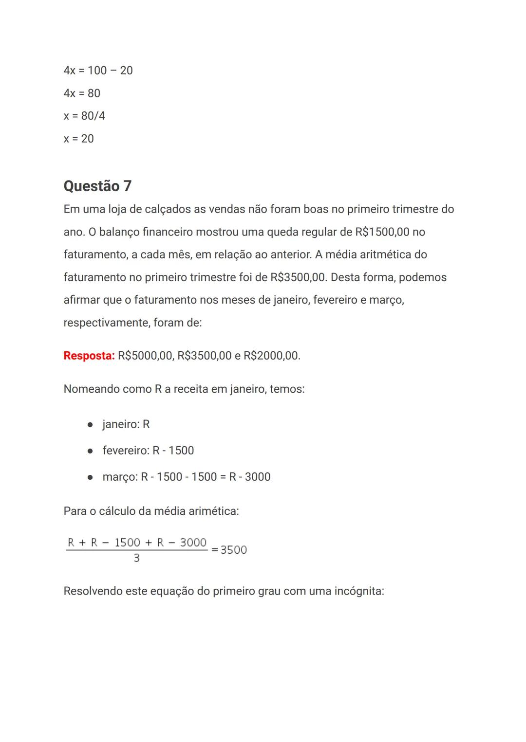 # Exercícios sobre equação do 1º grau com
uma incógnita
Uma equação do 1º grau com uma incógnita é aquela que pode ser escrita na
forma ax