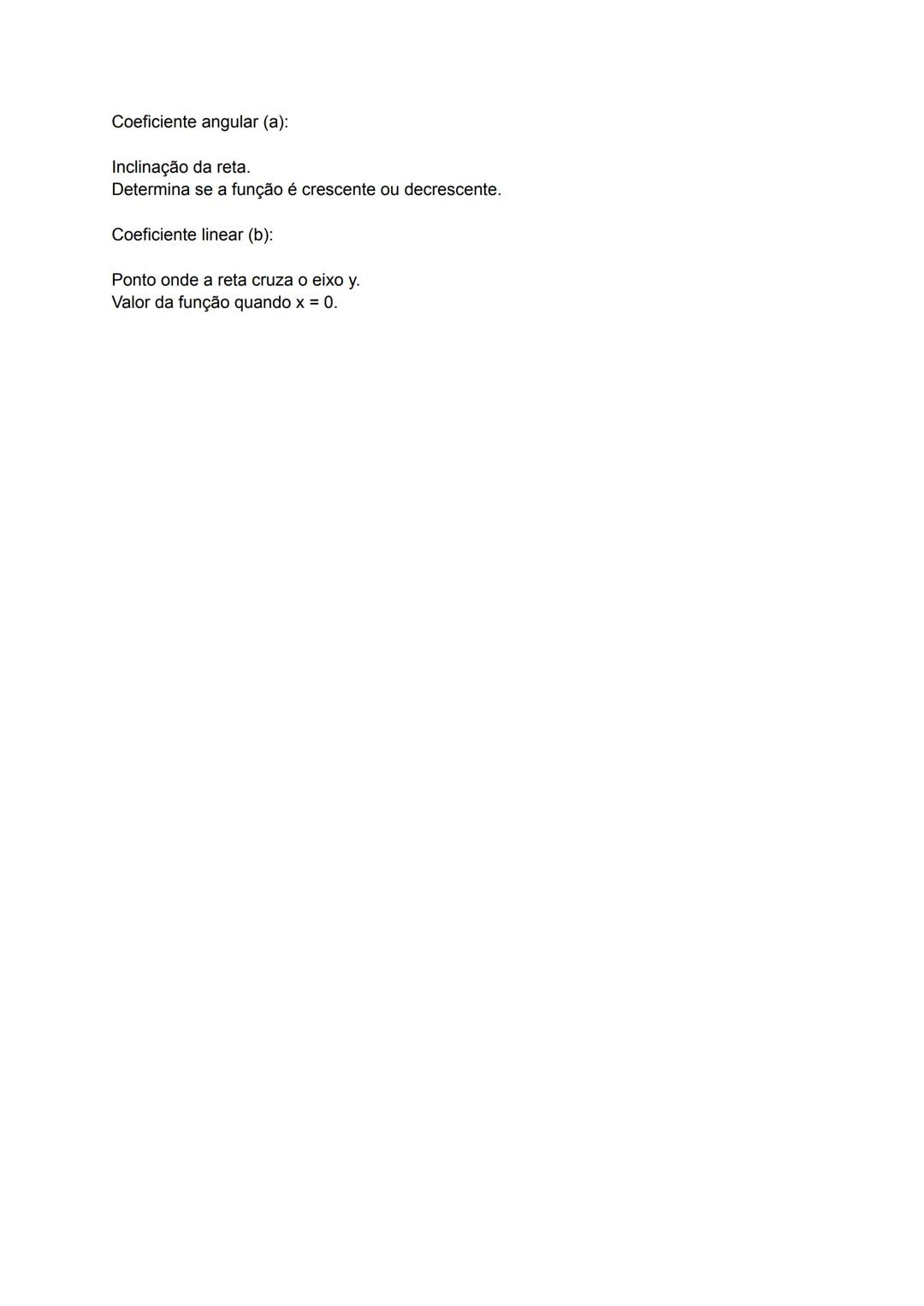 # Resumo - 1º grau (afim)
# Resumo de Função Afim (1º Grau)
A função afim, também conhecida como função do 1º grau, é uma função matemática