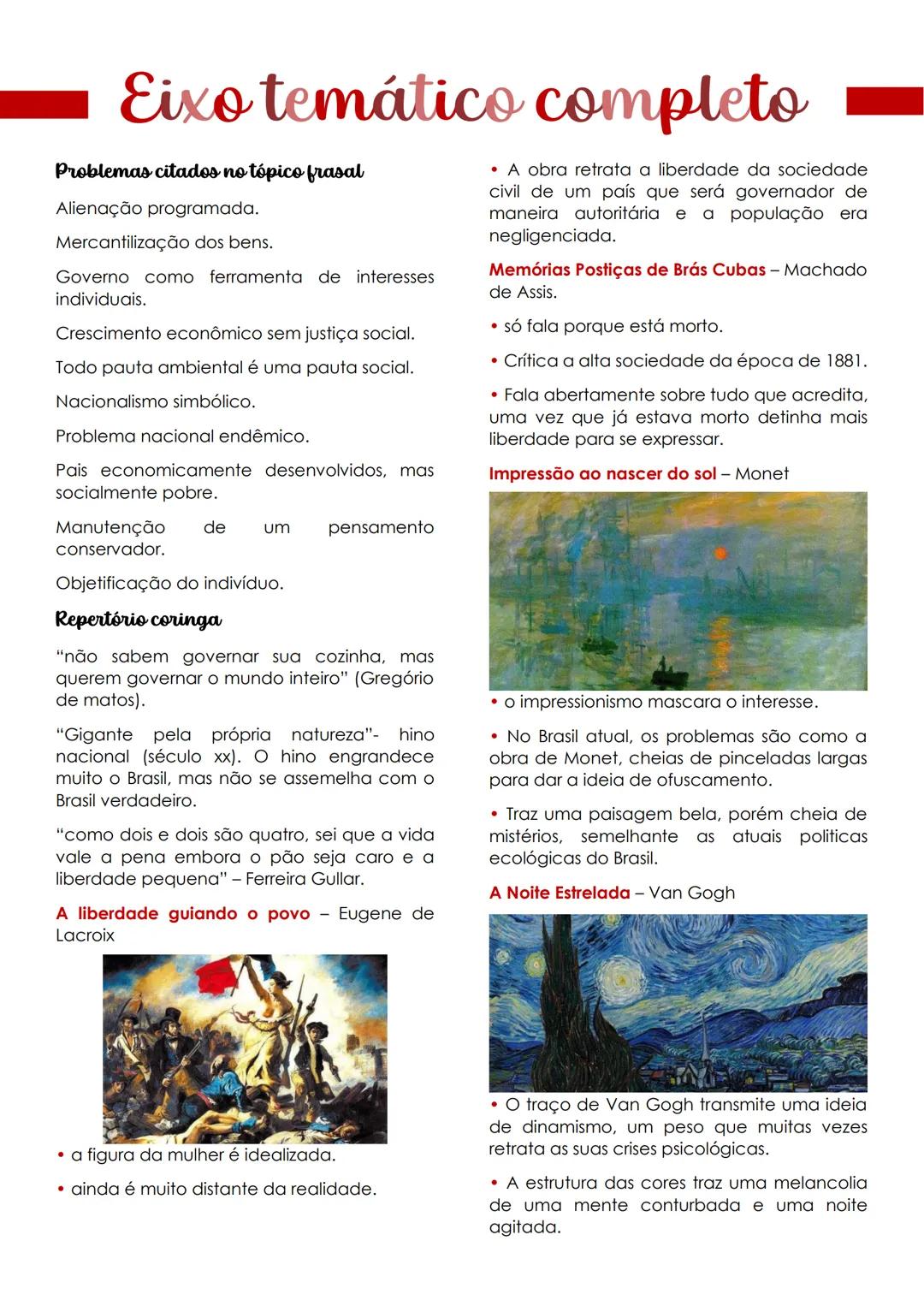 # Eixo temático completo
Problemas citados no tópico frasal
Alienação programada.
Mercantilização dos bens.
Governo como ferramenta de i